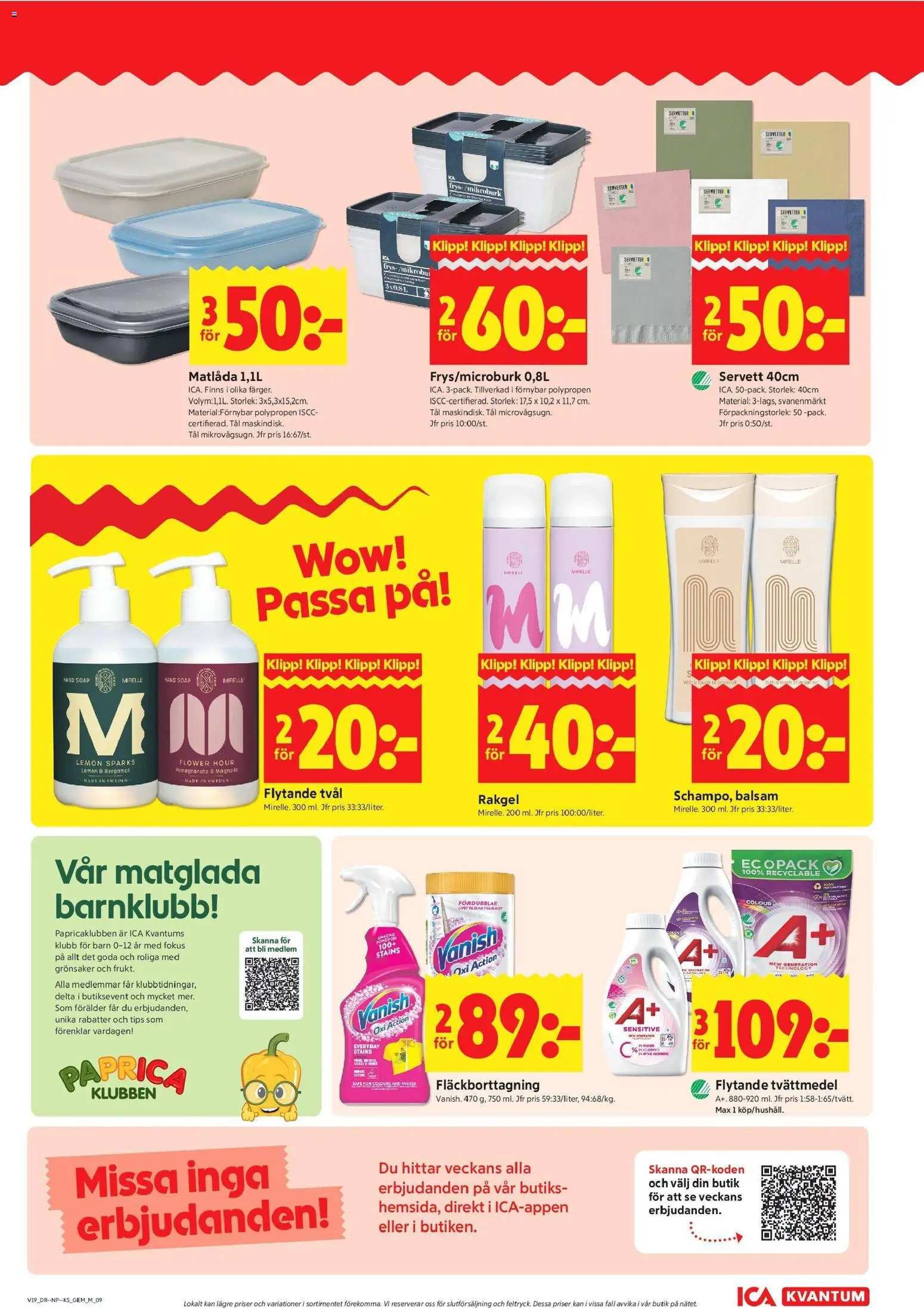 ICA Kvantum reklamblad aktuell från 04.05.2026 | Sida: 11 | Produkter: Balsam, Fläckborttagning, Servetter, Frys