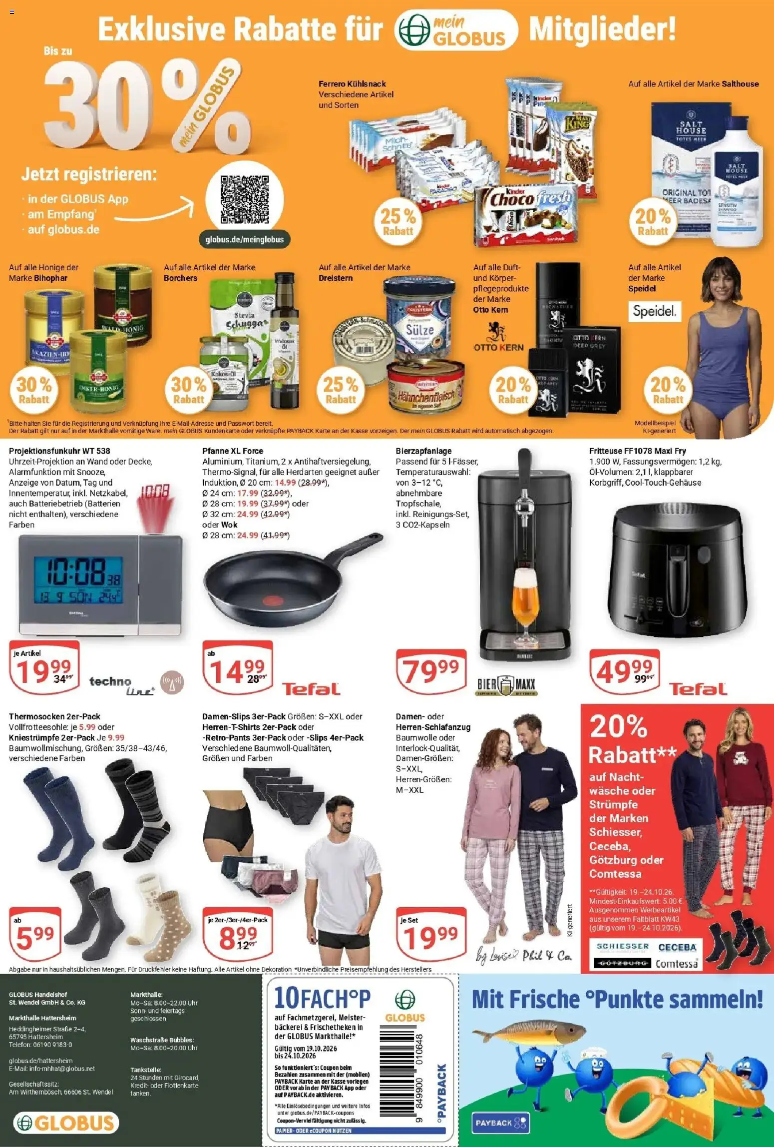 Globus Prospekt Hattersheim (ab 19.10.2026) » Angebote online | Seite: 26 | Produkte: Fritteuse, Wok, Telefon, Uhr