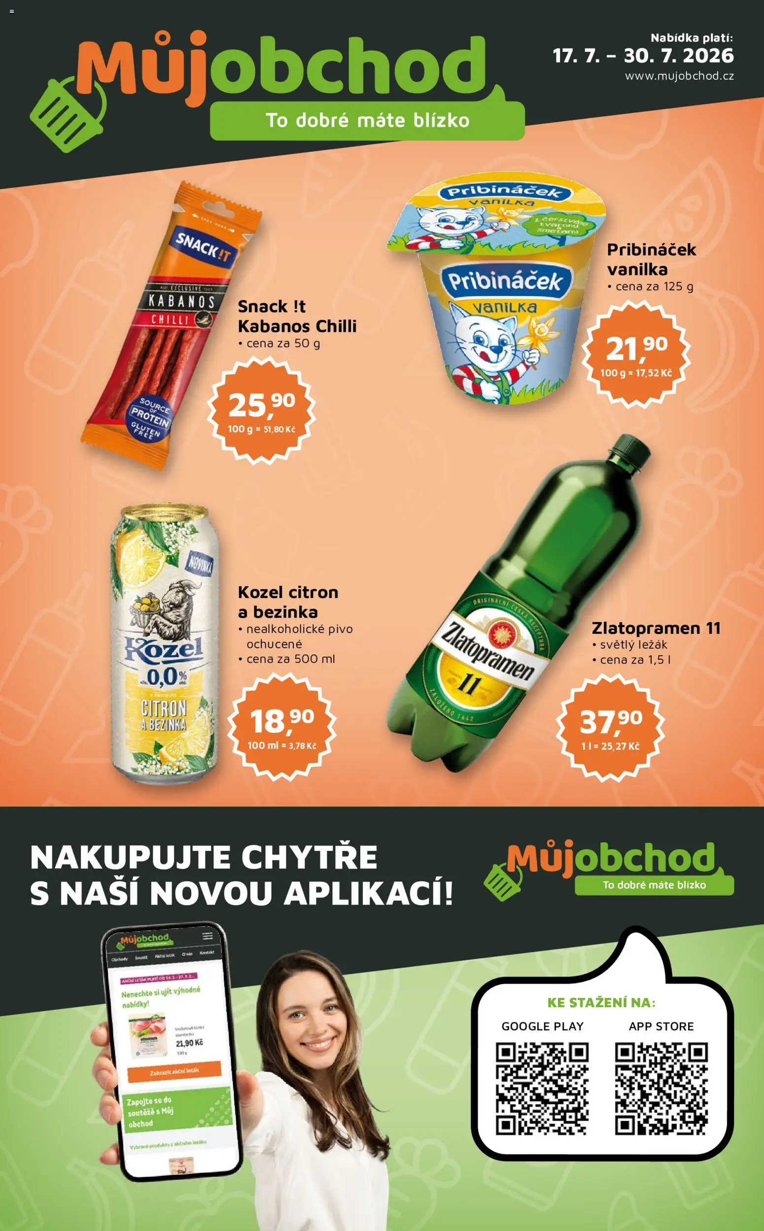 Můj obchod leták - Brand od 17.07.2026 | Strana: 1 | Produkty: Zlatopramen, Pivo, Kozel, Nealkoholické pivo