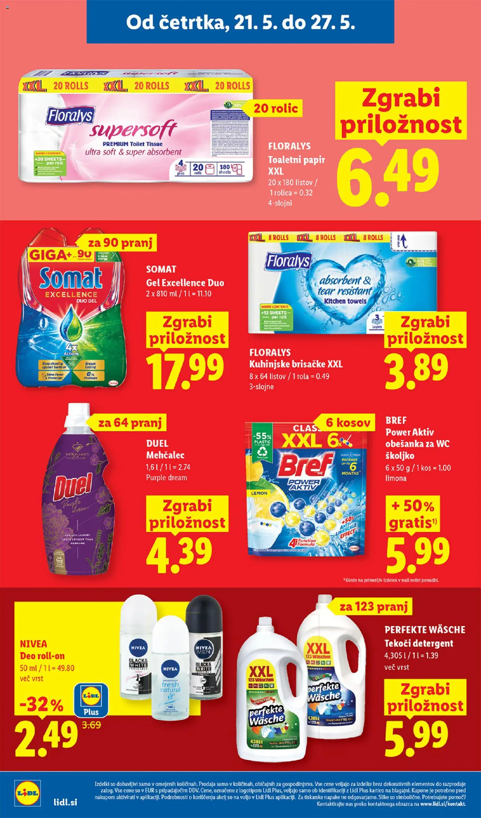 Novi Lidl katalog ponudbe – veljaven od 21.05.2026 | Stran: 22 | Izdelki: Mehčalec, Toaletni papir, Detergent, Limona