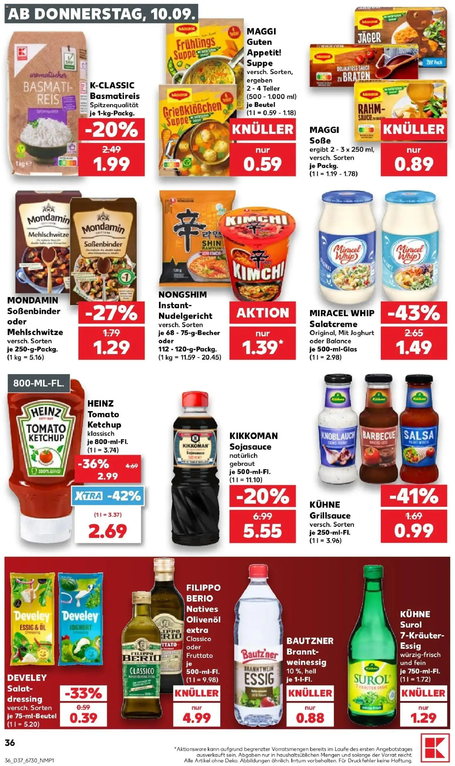 Prospekt Kaufland ab 07.09.2026 » Angebote Online zum Blättern | Seite: 53 | Produkte: Essig, Olivenol, Dressing, Ketchup
