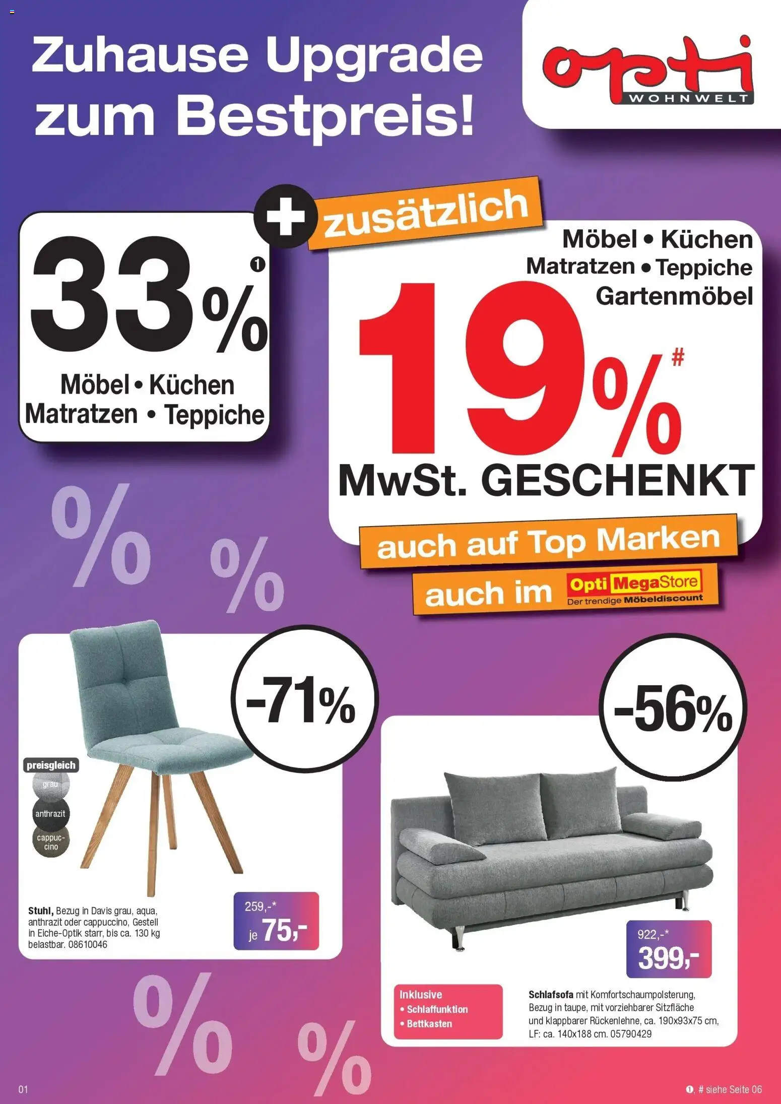 Angebote - Zuhause Upgrade zum Bestpreis! – gültig ab 11.04.2026 | Seite: 1 | Produkte: Top, Schlafsofa, Gartenmöbel, Kuchen