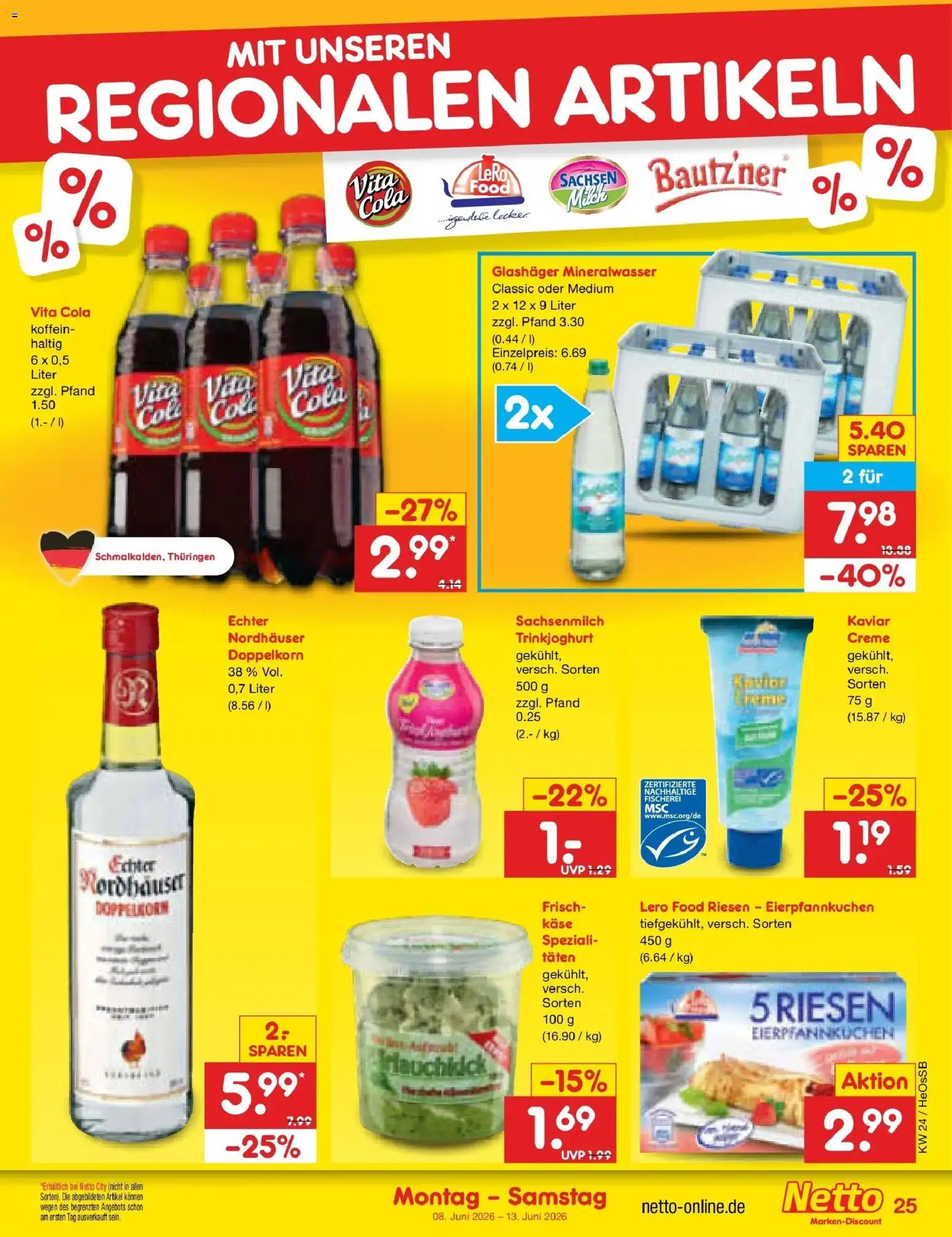 Netto Marken-Discount Prospekt Kröpelin – gültig ab 08.06.2026 | Seite: 39 | Produkte: Käse, Mineralwasser, Creme, Trinkjoghurt