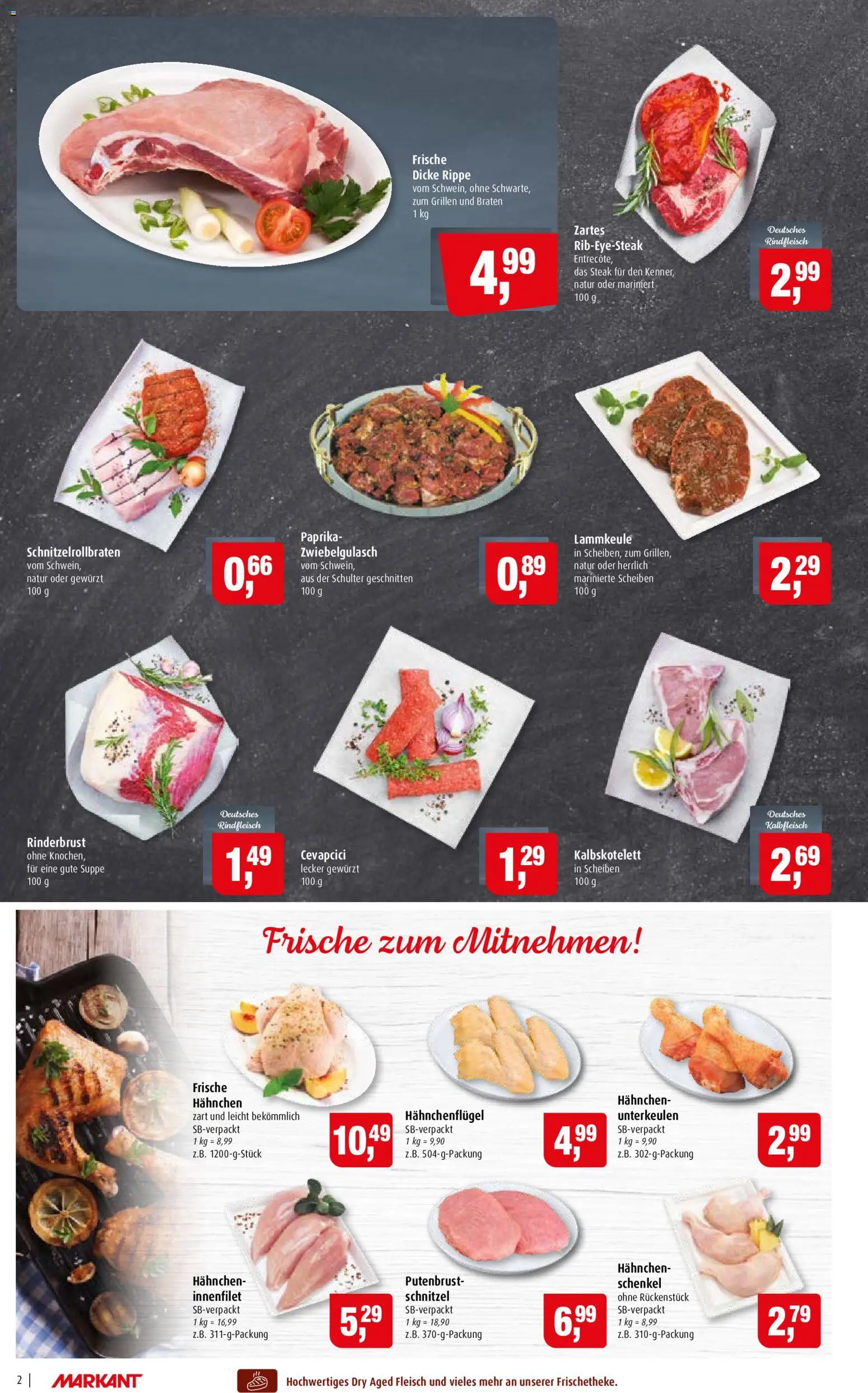 Markant Prospekt – gültig ab 17.08.2026 | Seite: 2 | Produkte: Putenbrust, Hahnchen, Schnitzel, Steak