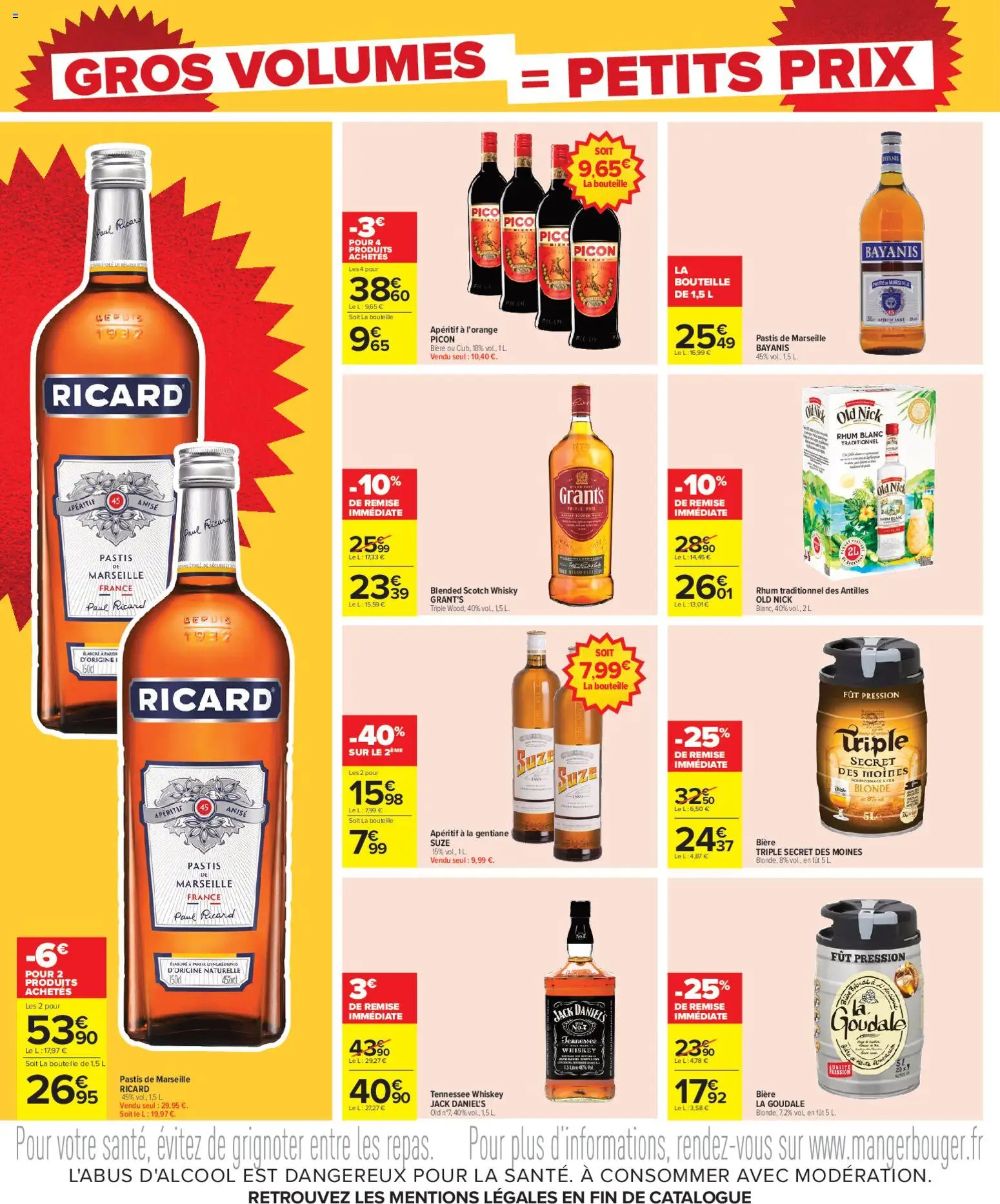 {H1} | Page: 2 | Produits: Goudale, Bière triple, Pastis de Marseille Ricard, Jack Daniel's