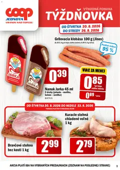 COOP Jednota leták platný od 20.08.2026