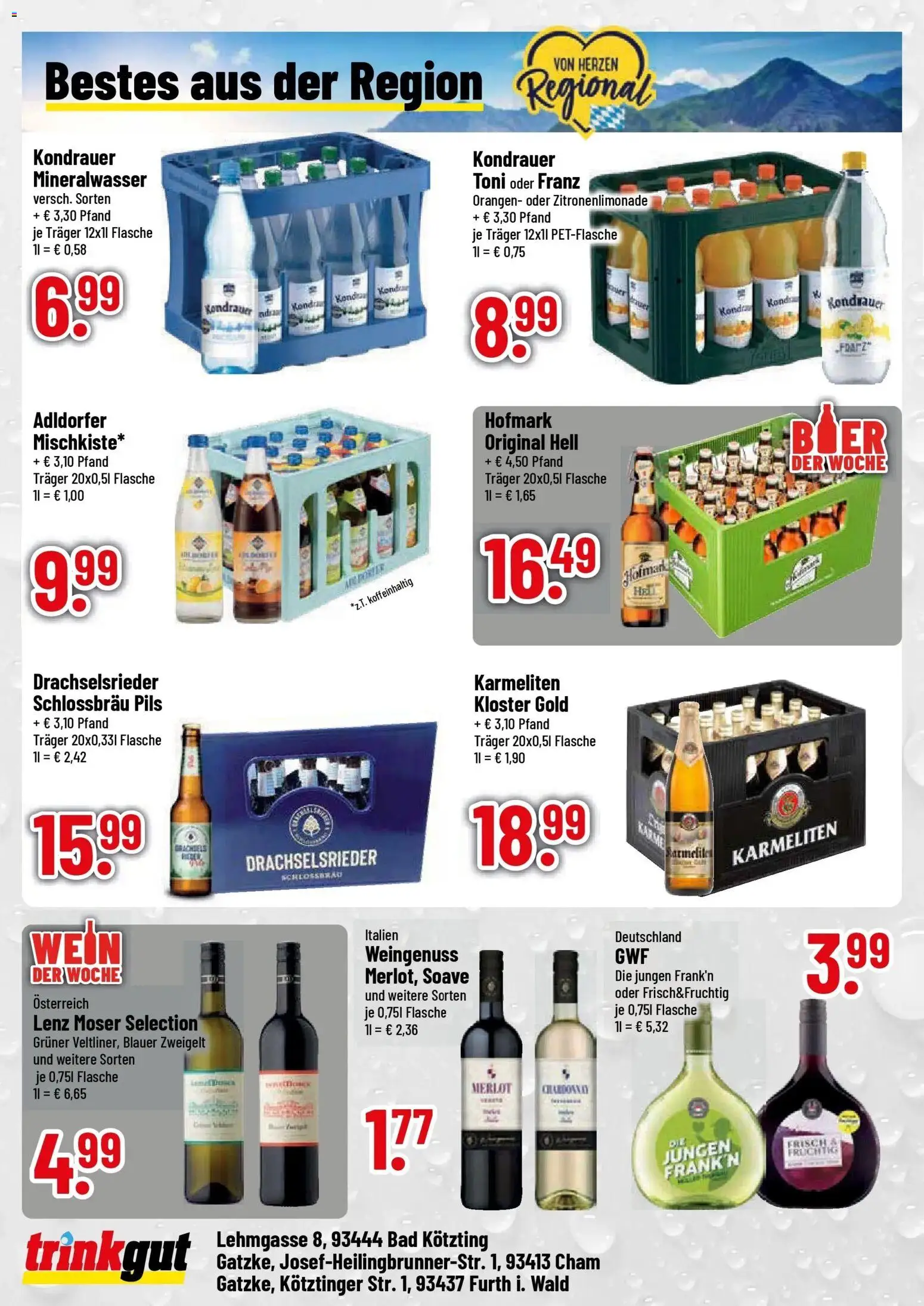 Trinkgut Prospekt Cham (ab 17.08.2026) » Angebote online | Seite: 4 | Produkte: Merlot, Pils, Orangen, Mineralwasser