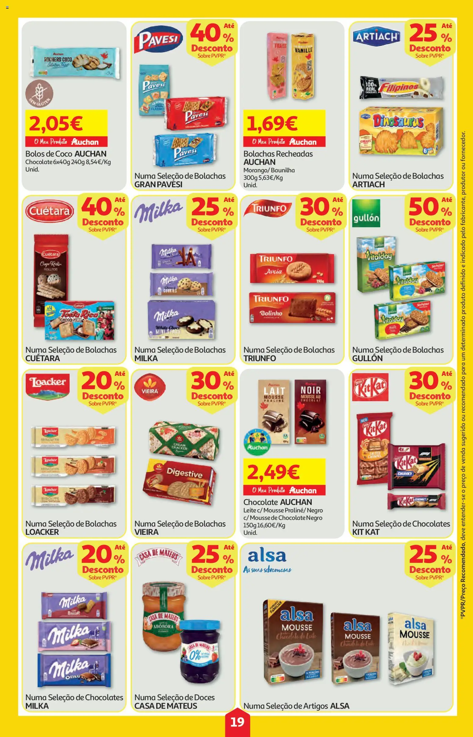 Auchan folheto │ válido de 18.06.2026 | Página: 19 | Produtos: Mousse de chocolate, Bolachas, Chocolate, Doces