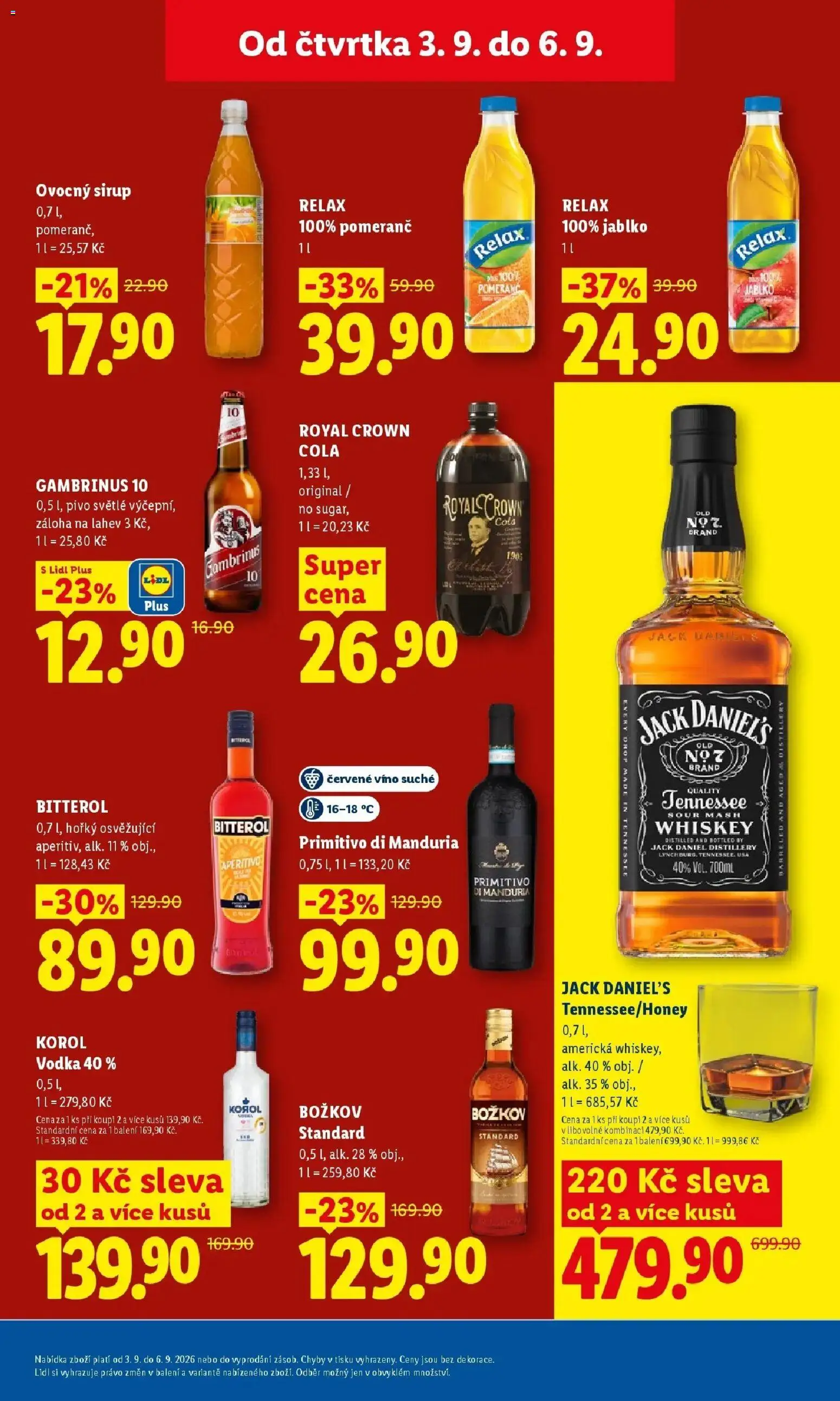 Lidl aktuální leták od 03.09.2026 | Strana: 27 | Produkty: Whiskey, Royal Crown Cola, Jack Daniel’s, Láhev