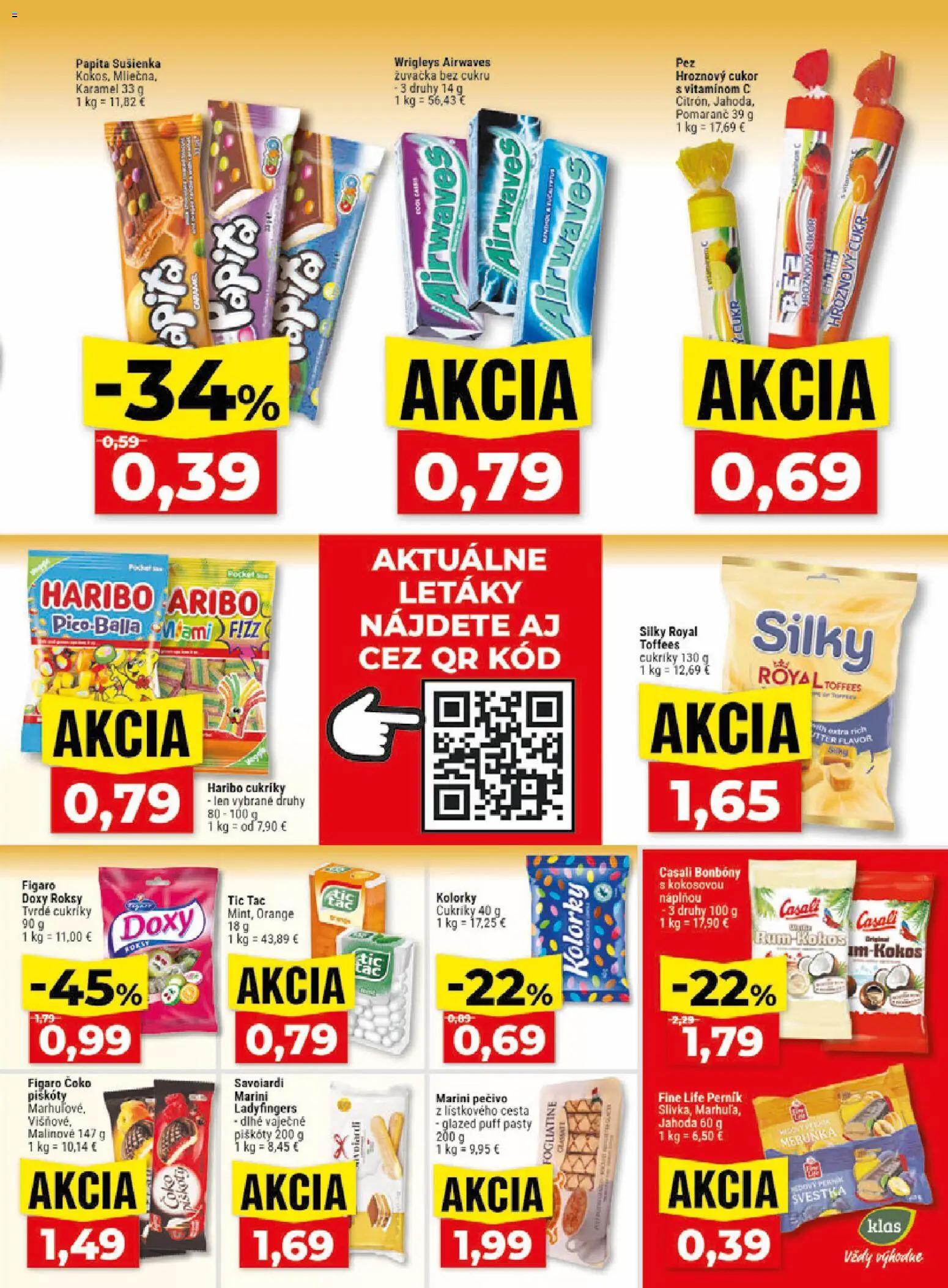 Nové Klas akcie – leták je platný od 06.07.2026 | Strana: 18 | Produkty: Cukor, Cukríky
