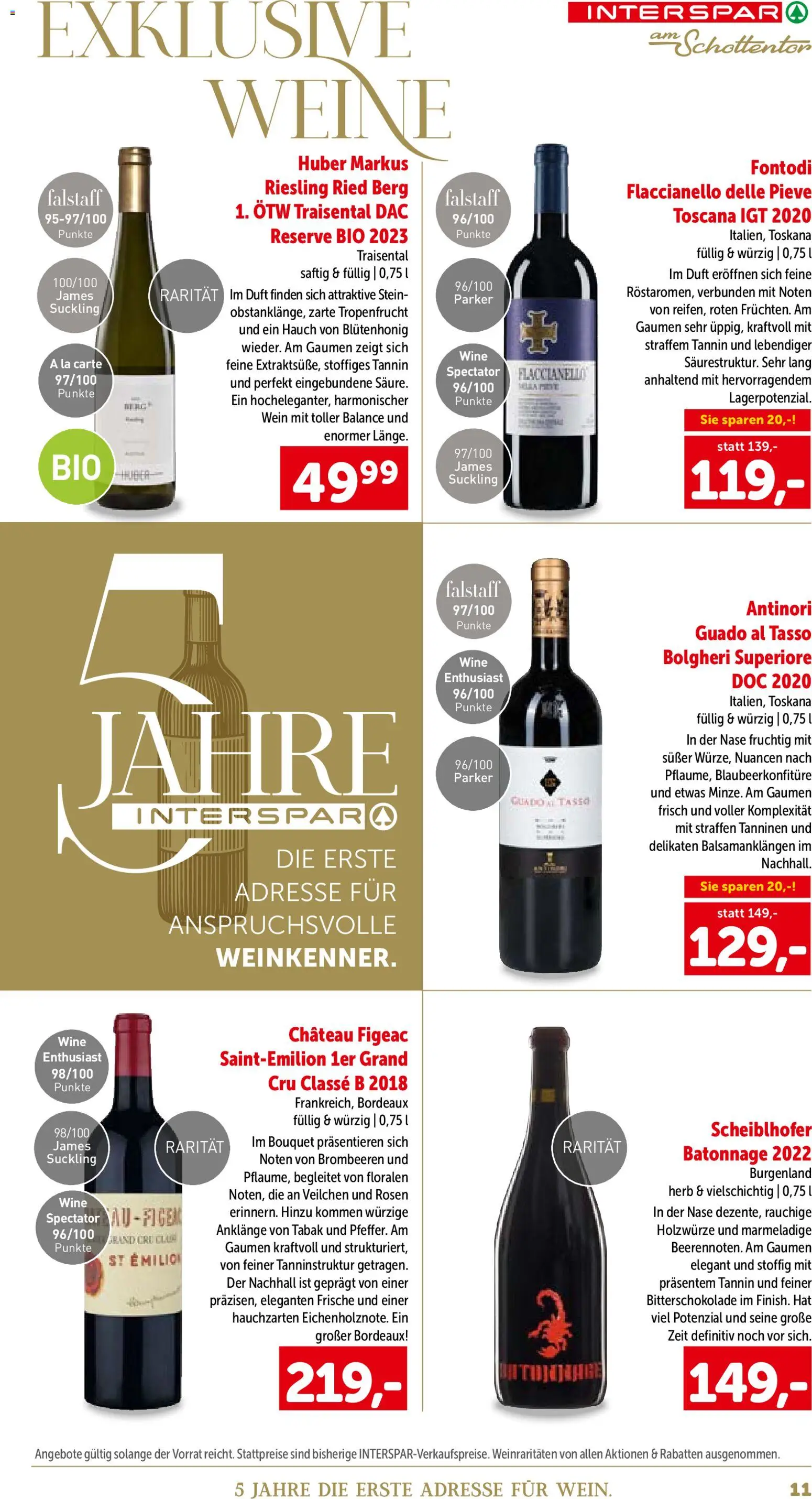 Interspar 5 Jahre am Schottentor gültig ab 21.05.2026 | Seite: 11 | Produkte: Duft, Wein