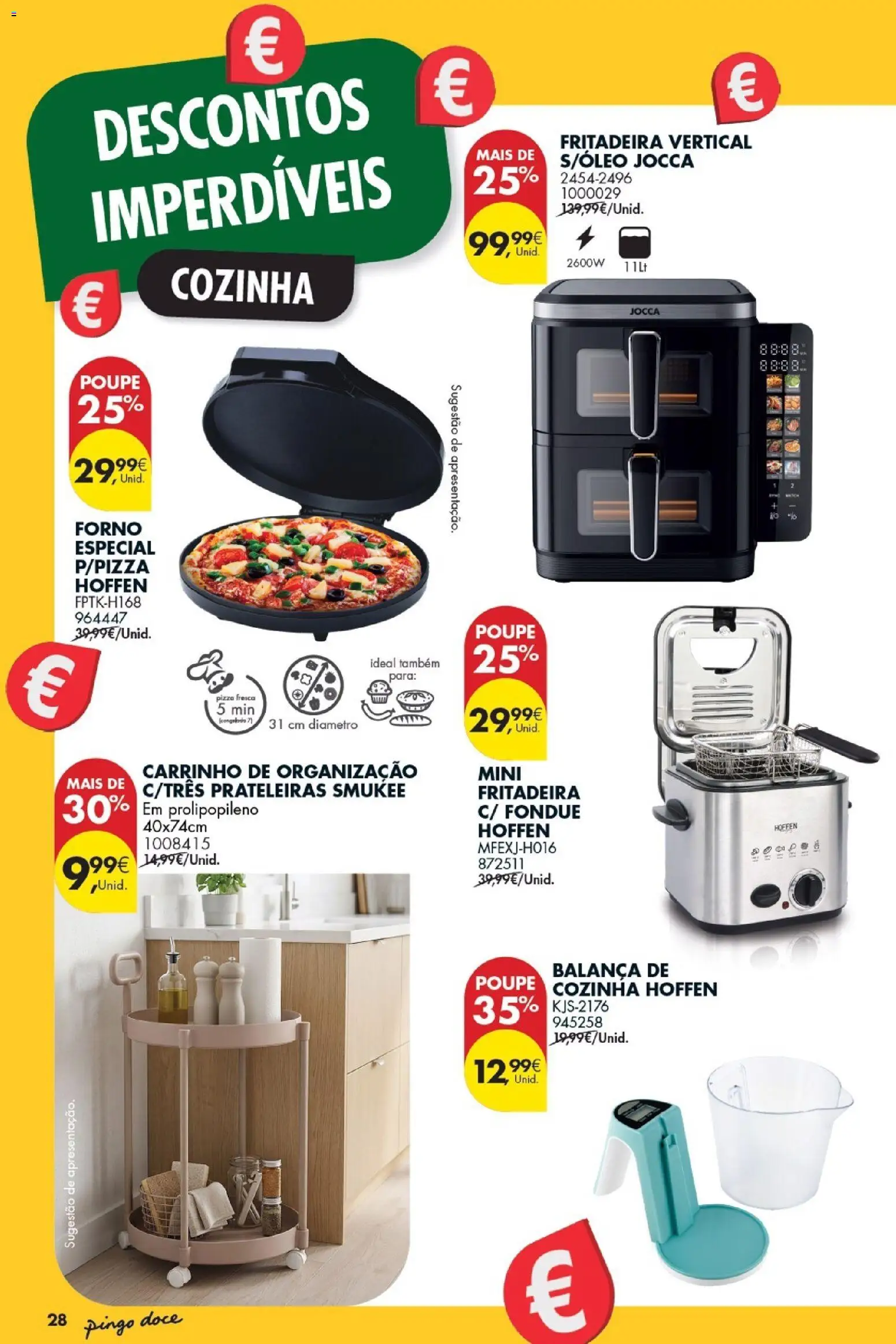 Pingo Doce Bazar Grandes Oportunidades │ válido de 21/07/2026 | Página: 28 | Produtos: Balança de cozinha, Forno, Pizza