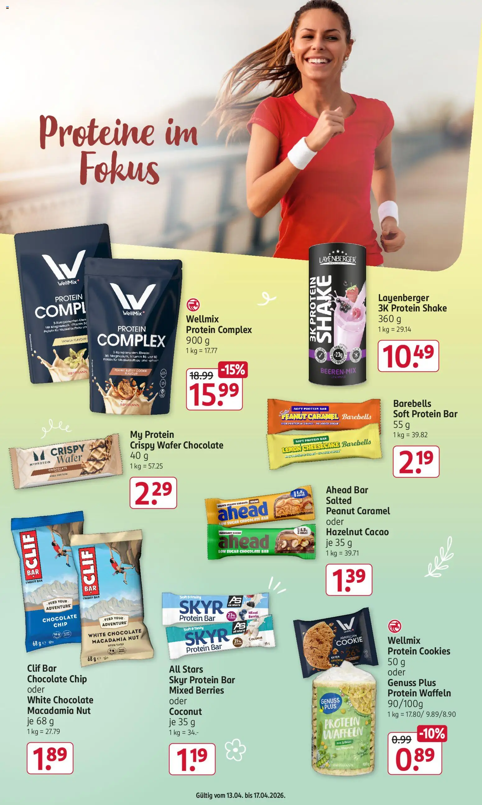 Rossmann Prospekt 	 – gültig ab 13.04.2026 | Seite: 13 | Produkte: Butter, Waffeln, Skyr, Erbsen