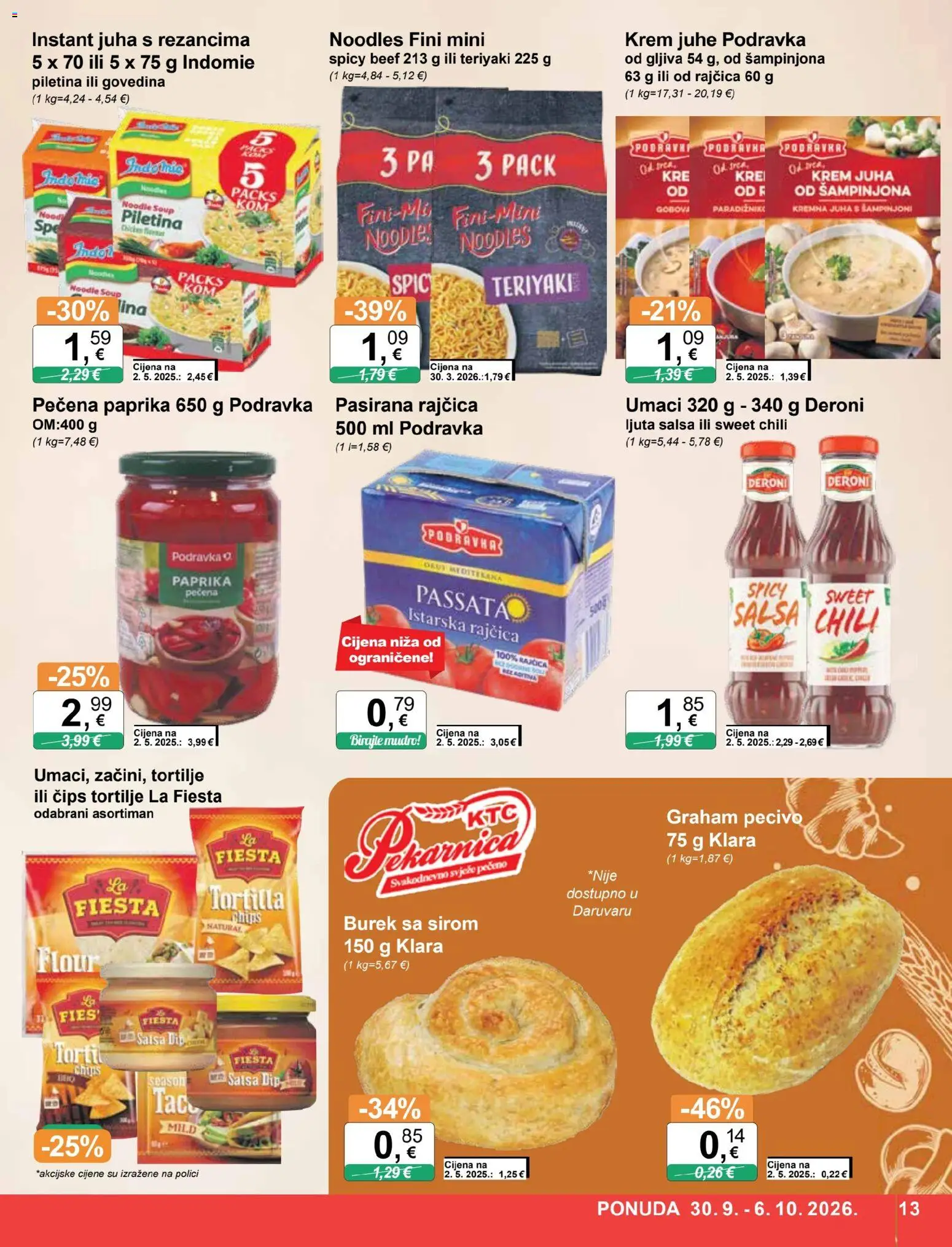 KTC katalog | vrijedi od 30.09.2026 | Stranica: 13 | Proizvodi: Salsa, Umaci, Burek sa sirom, Čips