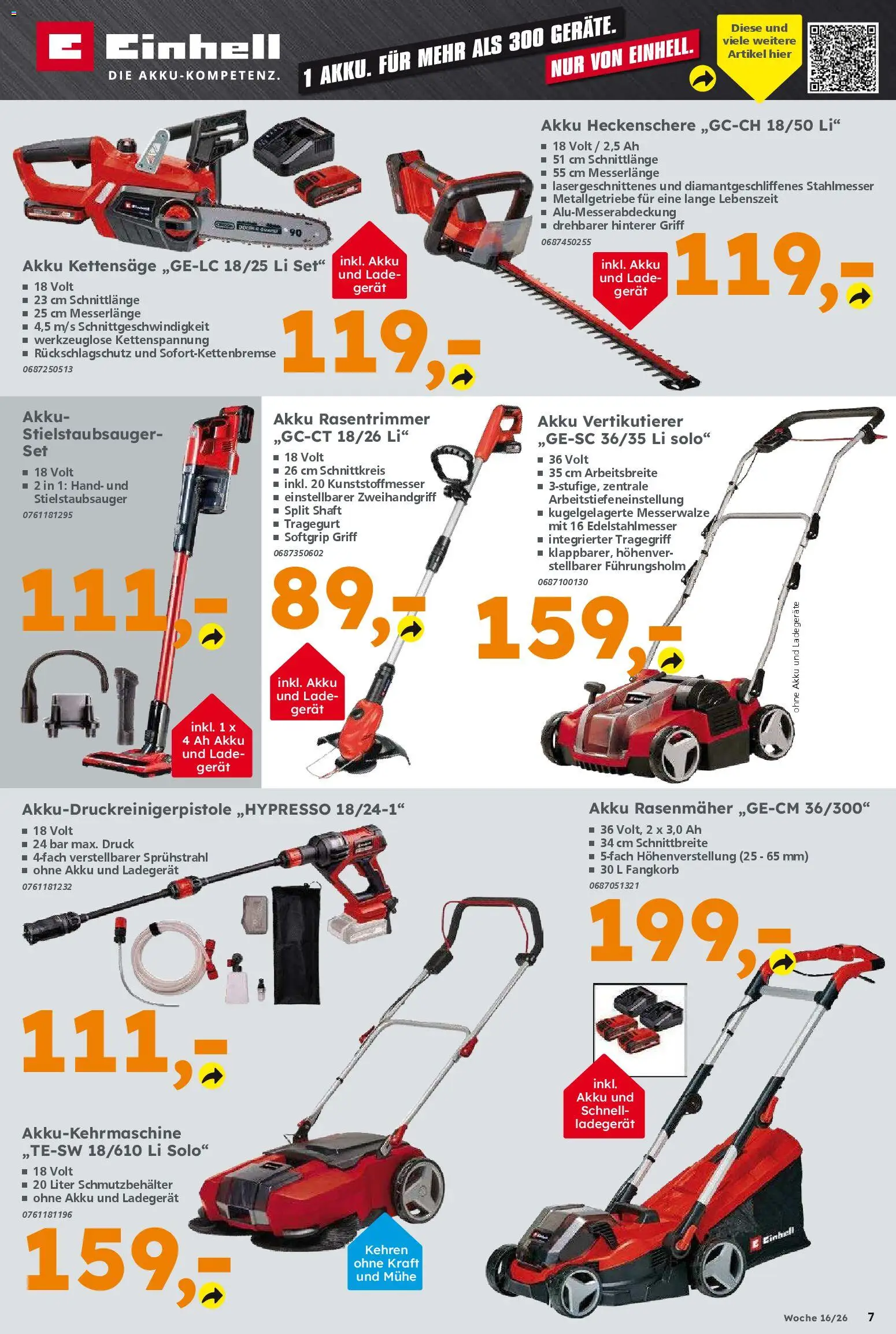 Globus Baumarkt Prospekt 	 – gültig ab 13.04.2026 | Seite: 7 | Produkte: Rasenmäher, Ladegerät