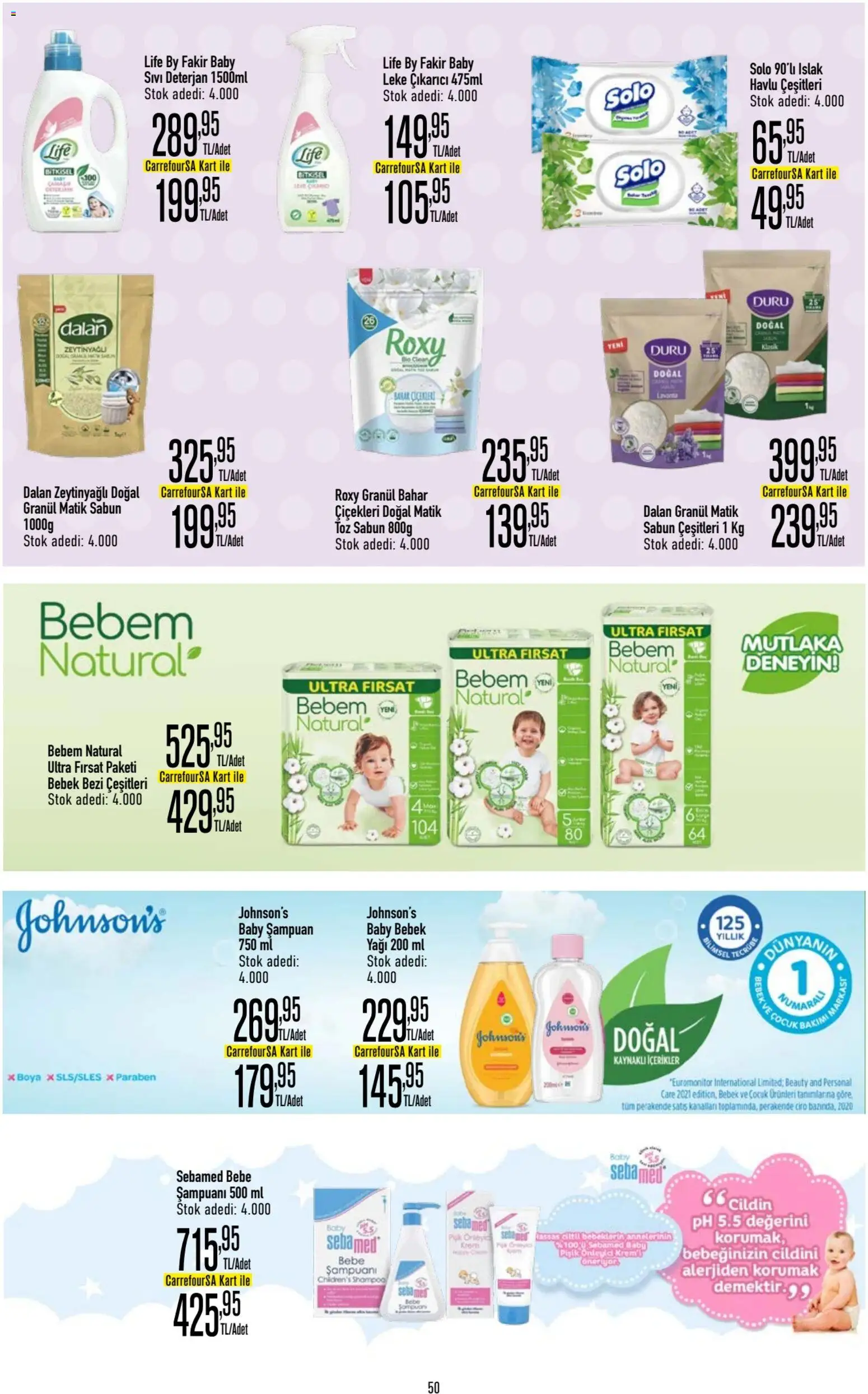 CarrefourSA Katalog - 01.06.2026 tarihinden itibaren geçerlidir | Sayfa: 50 | Ürünler: Şampuan, Sabun, Leke çıkarıcı, Deterjan
