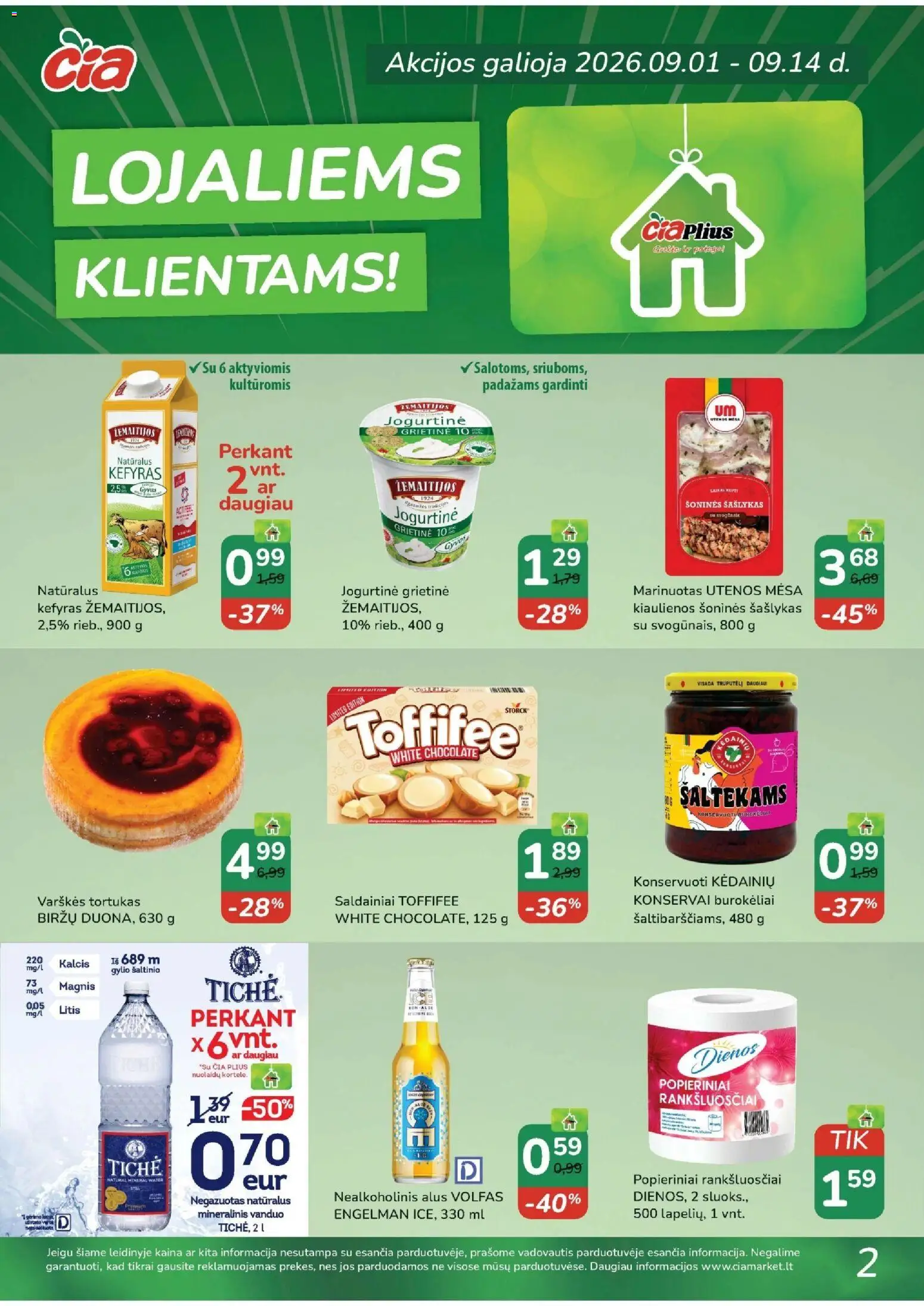 ČIA MARKET akcijos nuo 2026.09.01 | Puslapis: 2 | Prekių: Nealkoholinis alus, Konservai, Alus, Saldainiai