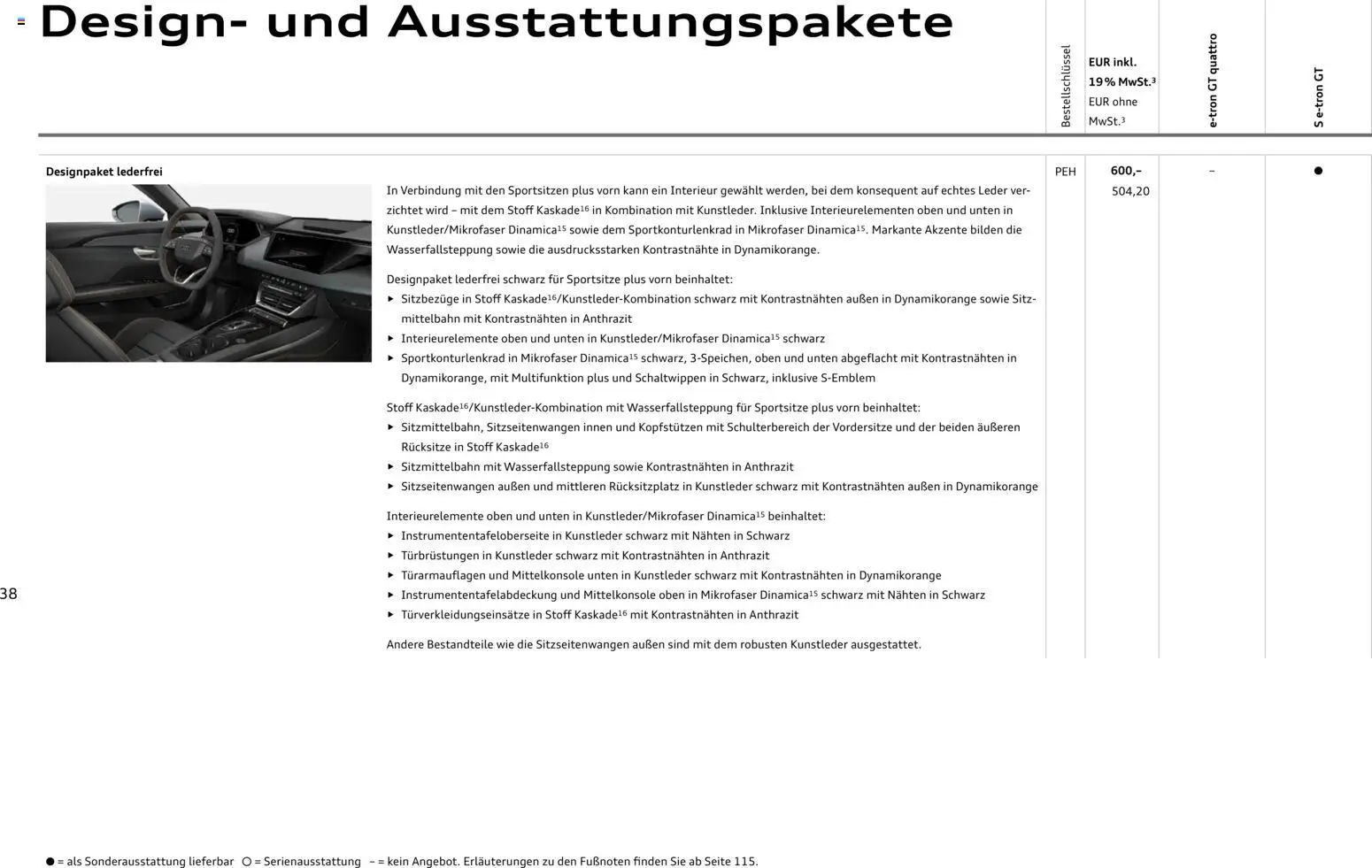 Audi e-tron GT – gültig ab 28.10.2025 | Seite: 38