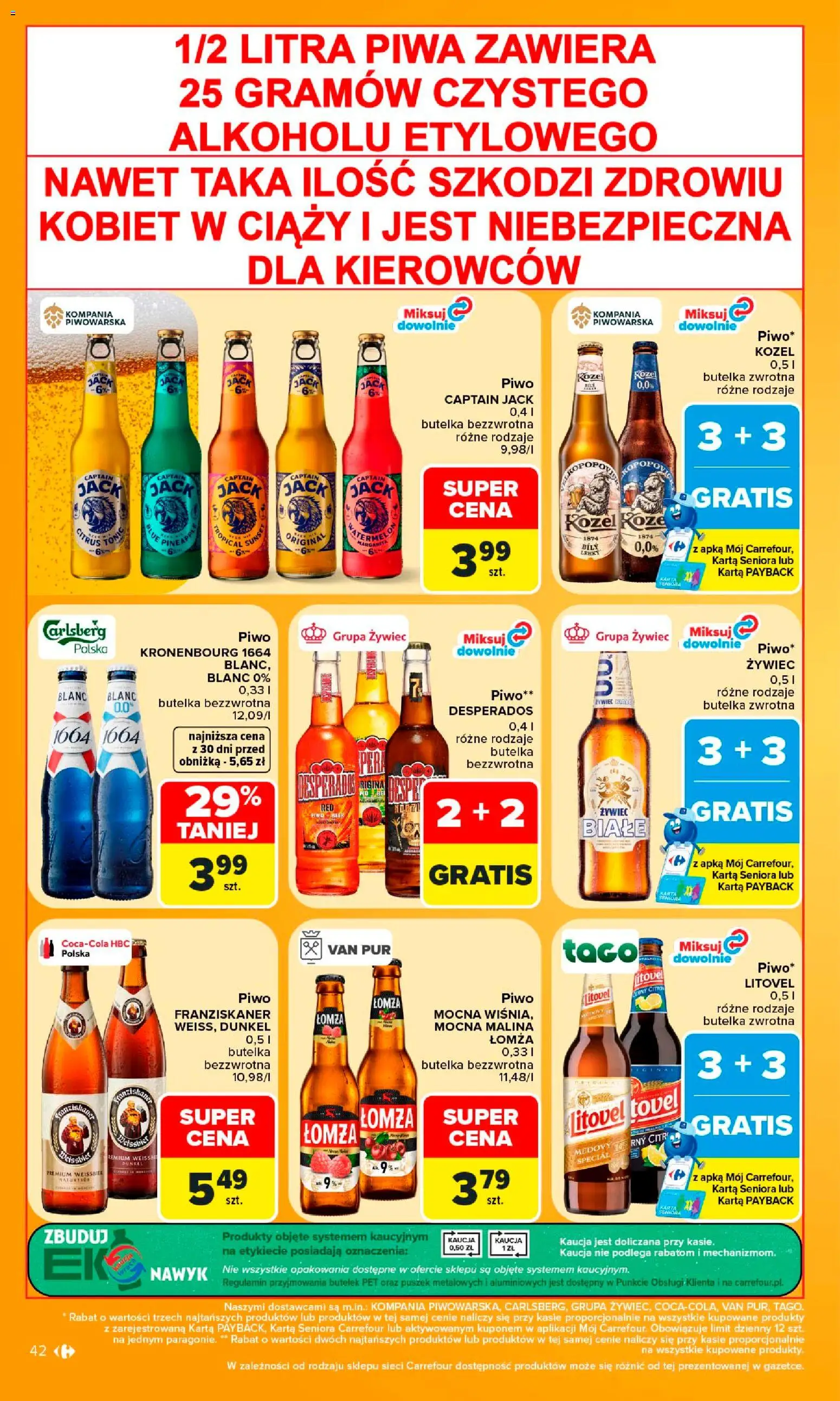 Carrefour gazetka od 10.08.2026 | Strona: 44 | Produkty: Malina, Carlsberg, Piwo, Desperados