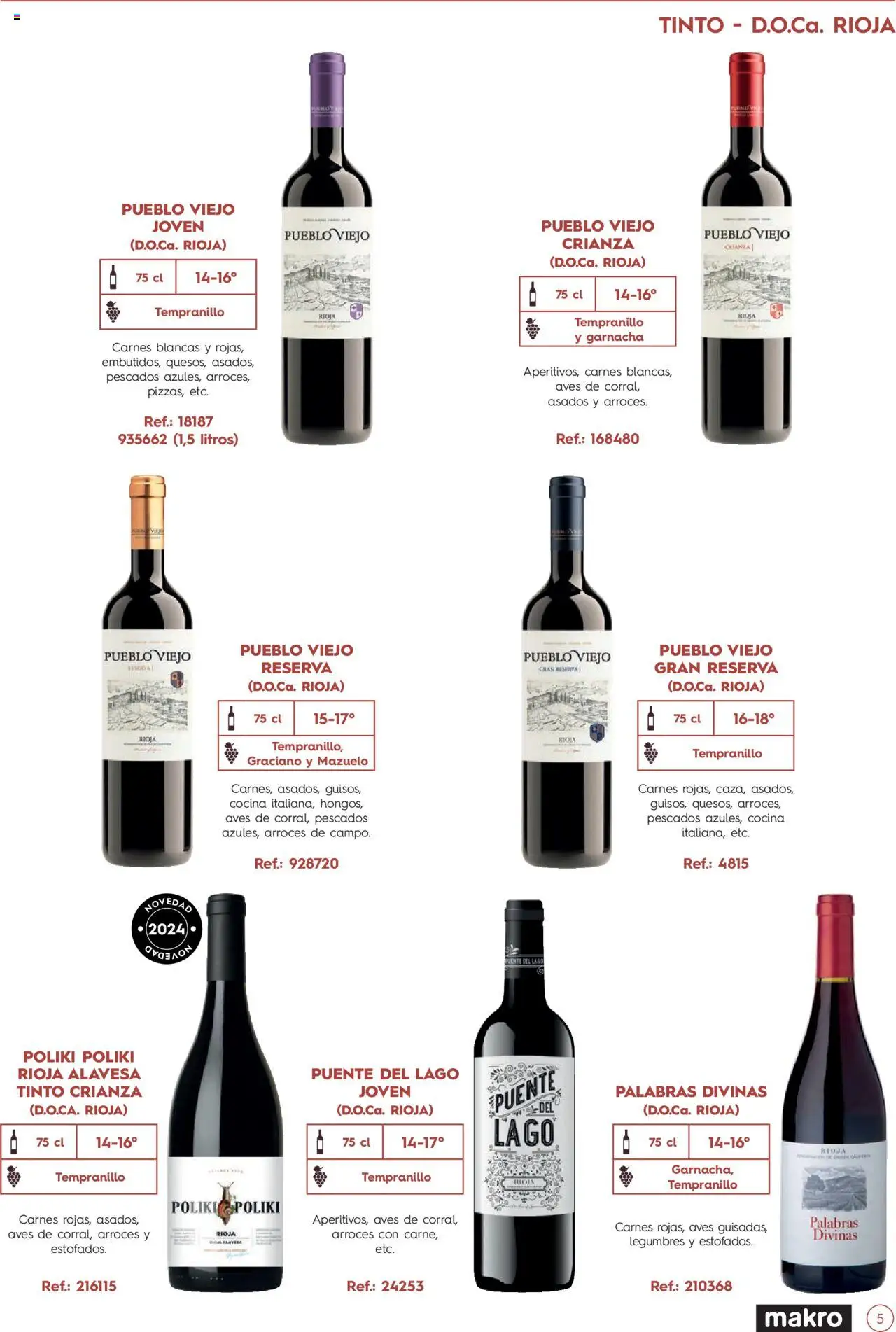 Makro Guia de vinos │ válido desde el 02/01/2025 | Página: 5 | Productos: Cocina