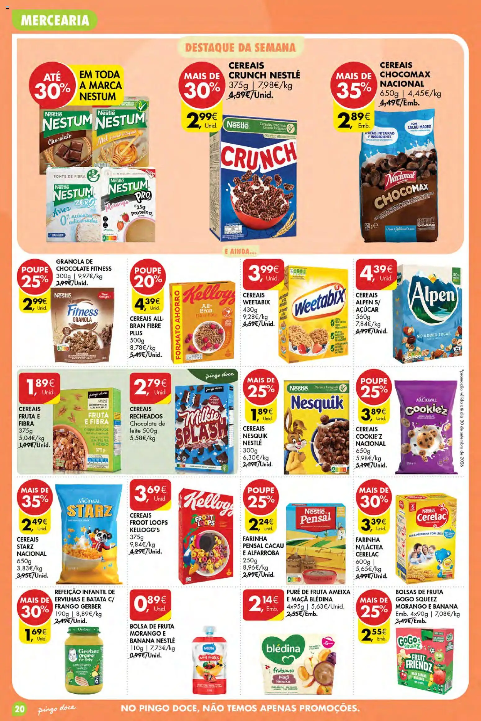 Pingo Doce Poupe Esta Semana Açores │ válido de 27/08/2026 | Página: 20 | Produtos: Frango, Granola, Chocolate, Açúcar