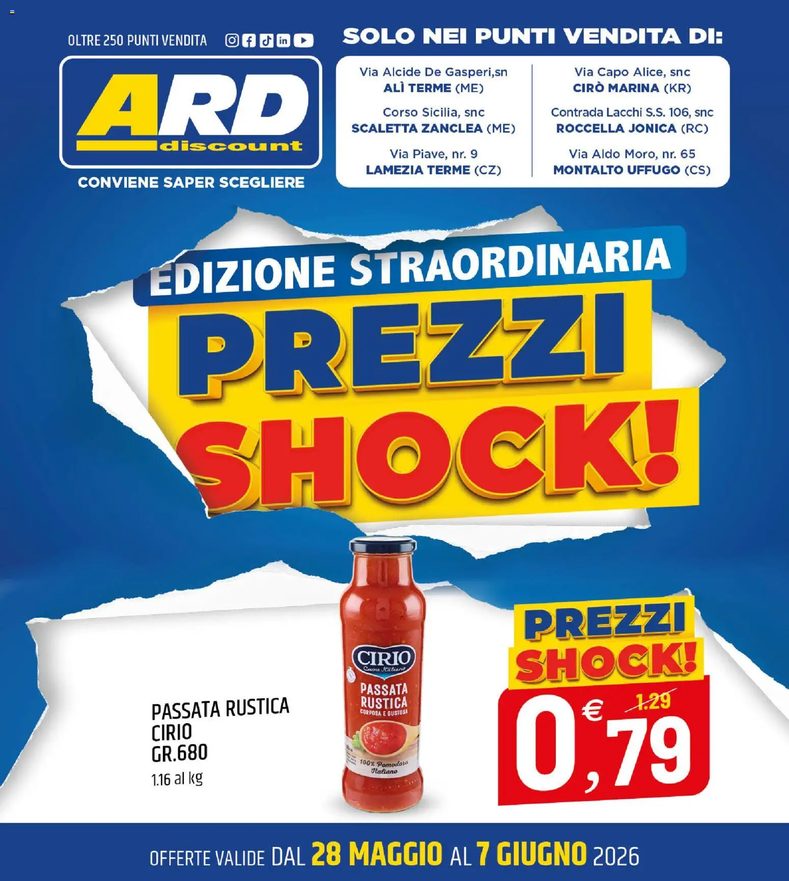 Volantino ARD Discount del 28.05.2026 | Pagina: 1 | Prodotti: Scaletta, Pomodoro
