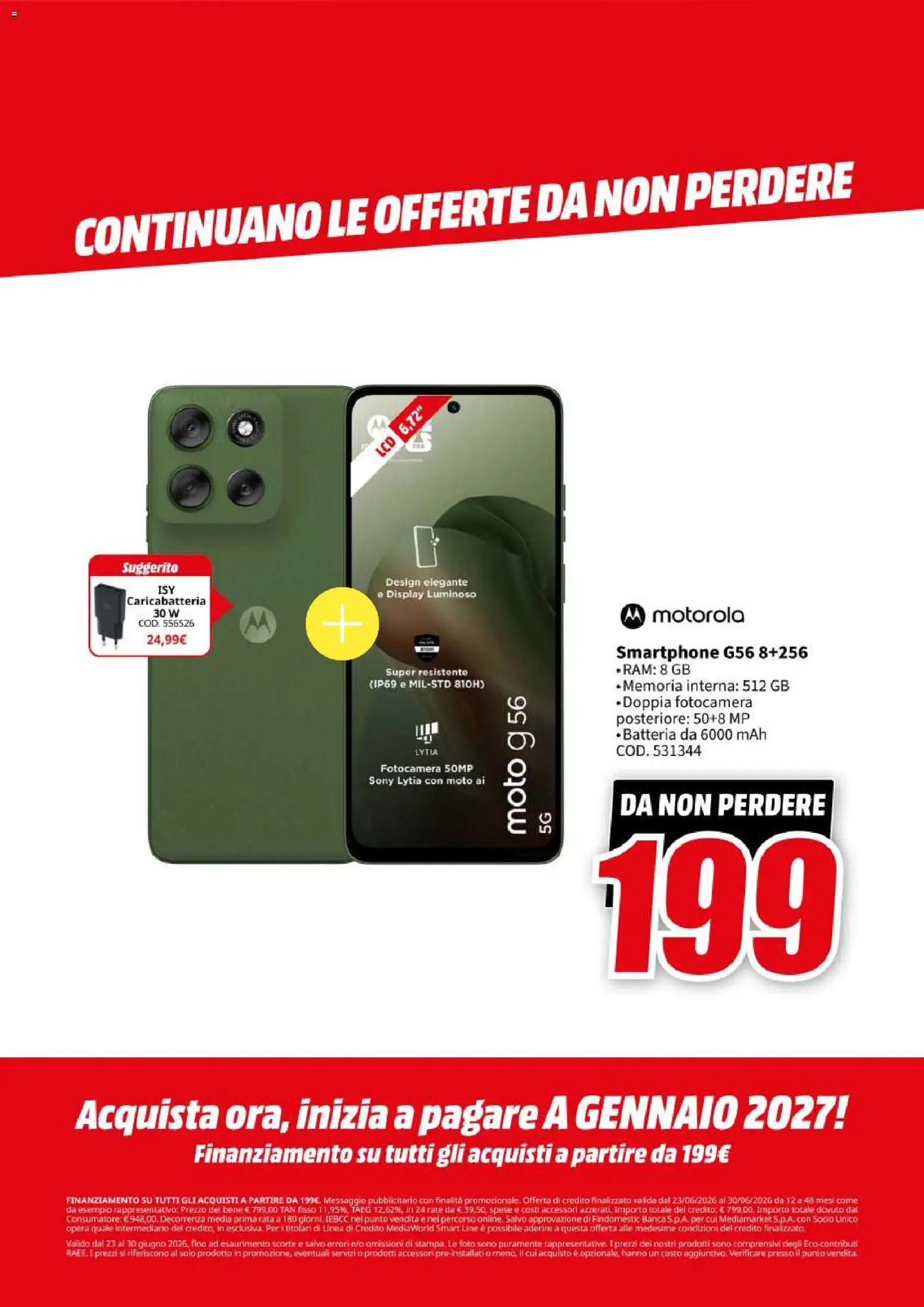 Volantino Media World del 23/06/2026 | Pagina: 2 | Prodotti: Smartphone, Fotocamera, Batteria