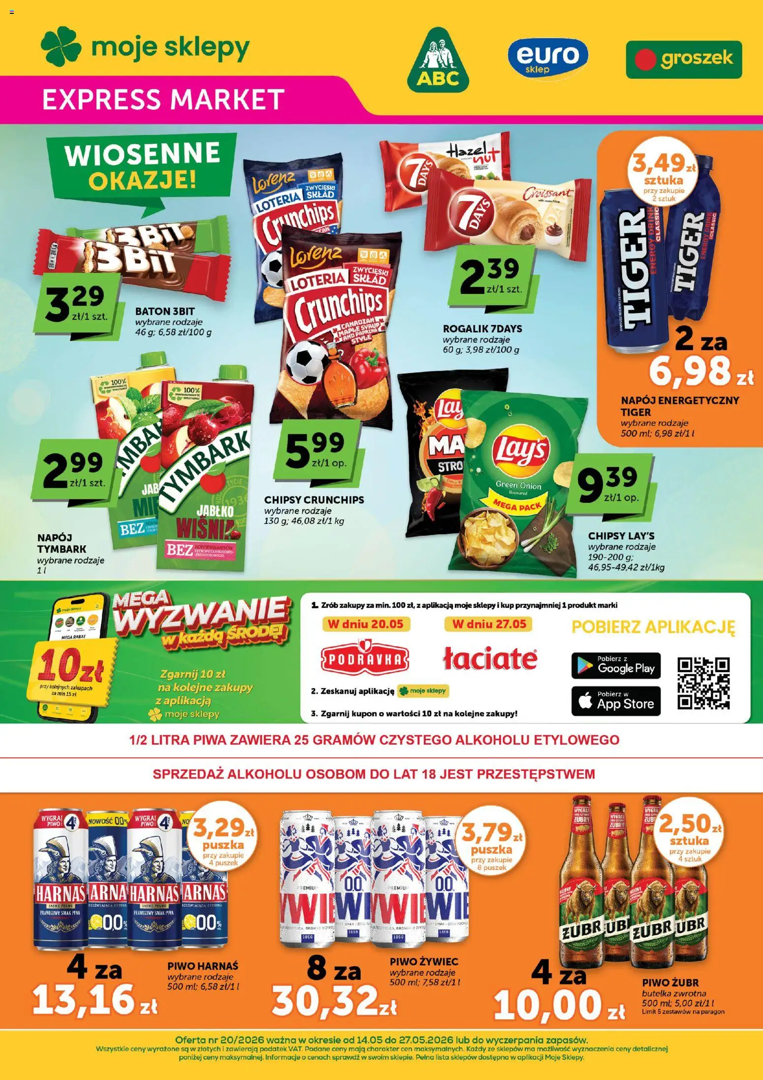 ABC gazetka - Expressmarket od 14.05.2026 | Strona: 1 | Produkty: Cytryna, Piwo żubr, Mule, Piwo