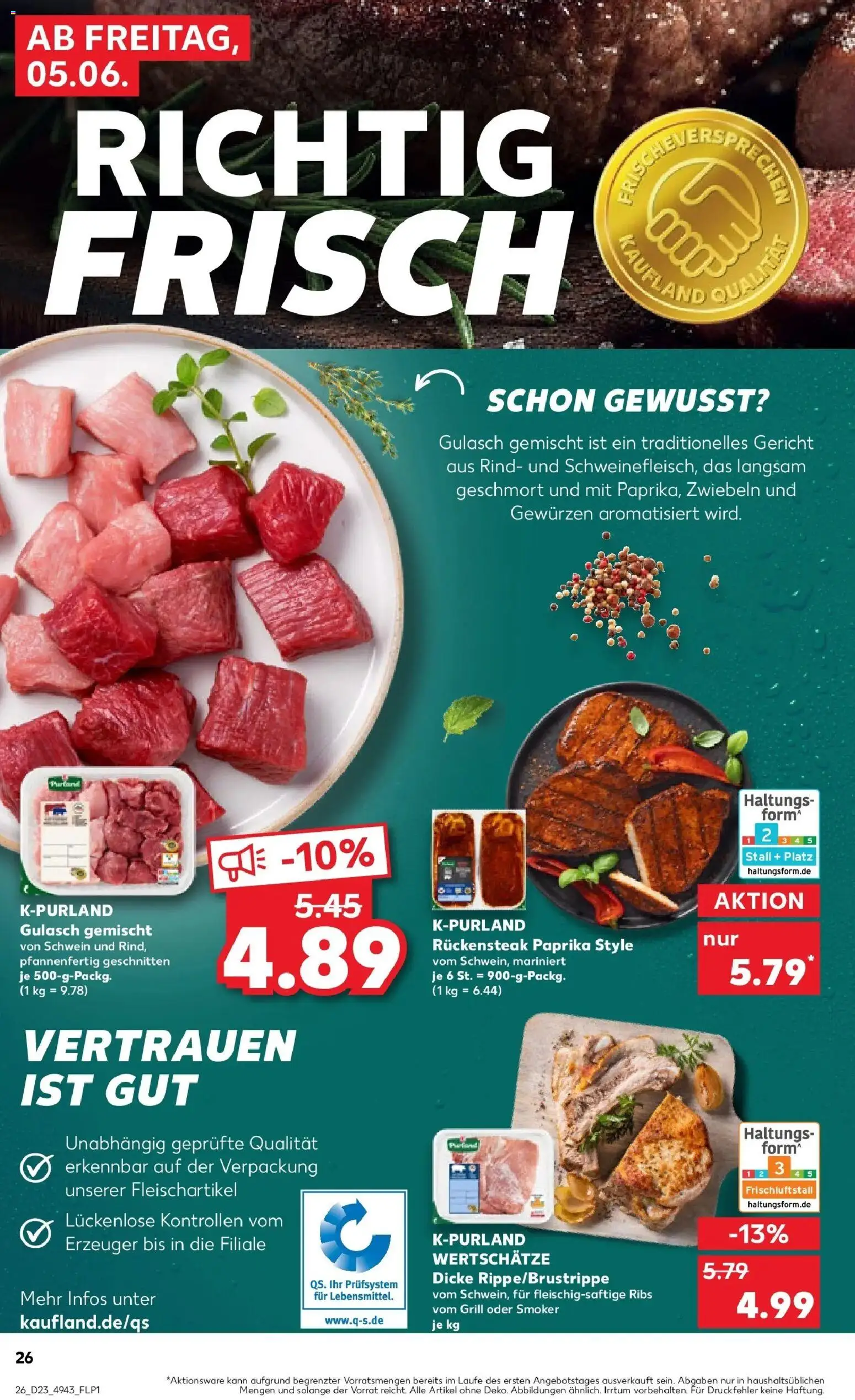 Kaufland Prospekt Kerpen – gültig ab 04.06.2026 | Seite: 26 | Produkte: Grill, Zwiebeln, Paprika, Gulasch