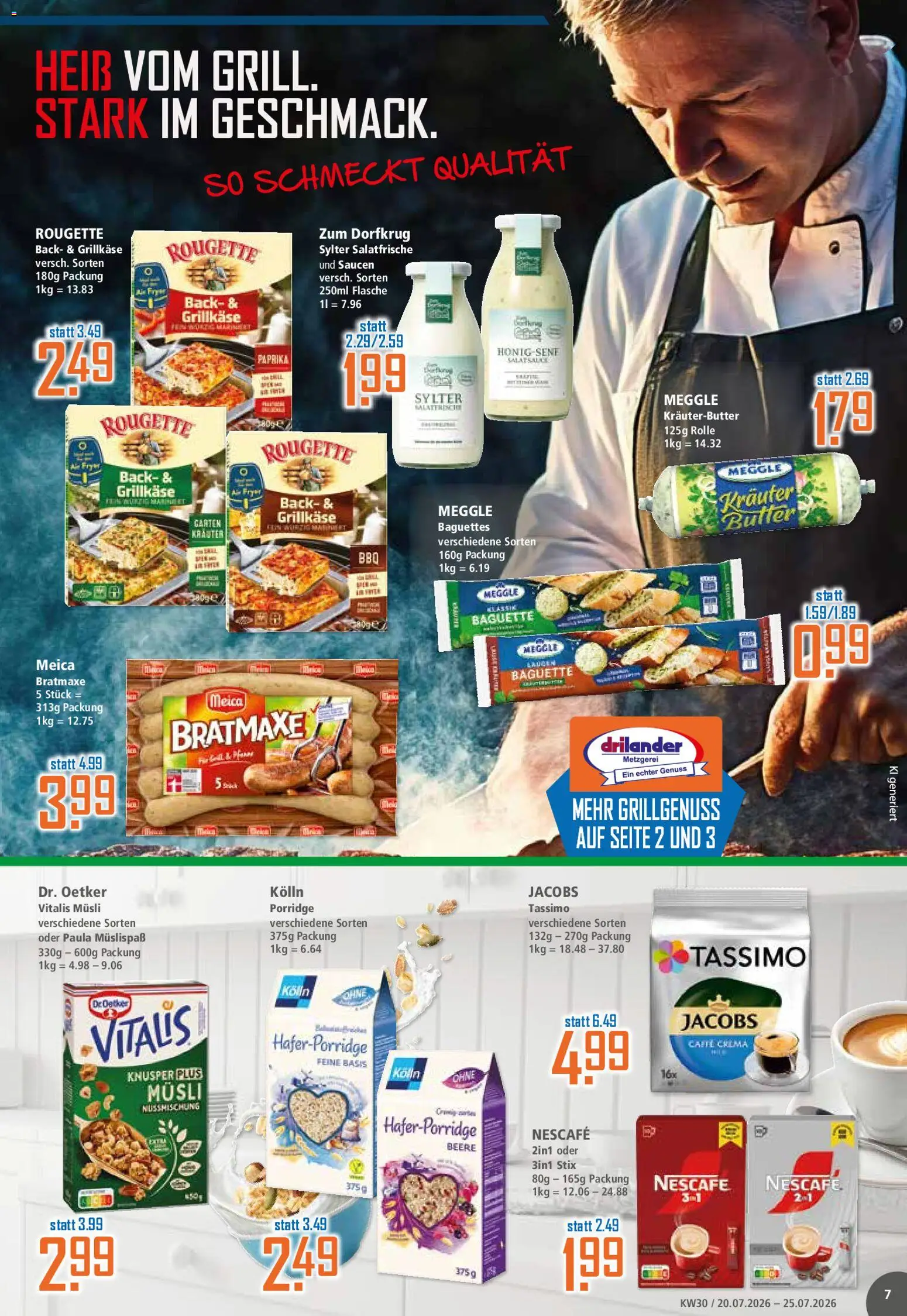 Klaas & Kock Prospekt – gültig ab 20.07.2026 | Seite: 7 | Produkte: Nescafe, Butter, Meica, Meggle butter