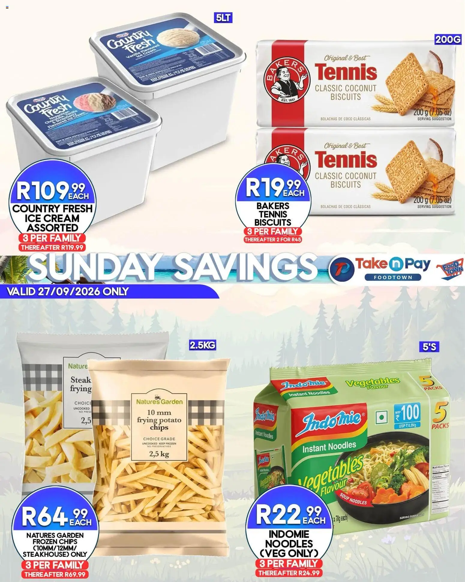 New Take n Pay catalogue – valid from 27/09/2026 | Page: 2 | Products: Vanilla, Cream, Soup, Vegetables