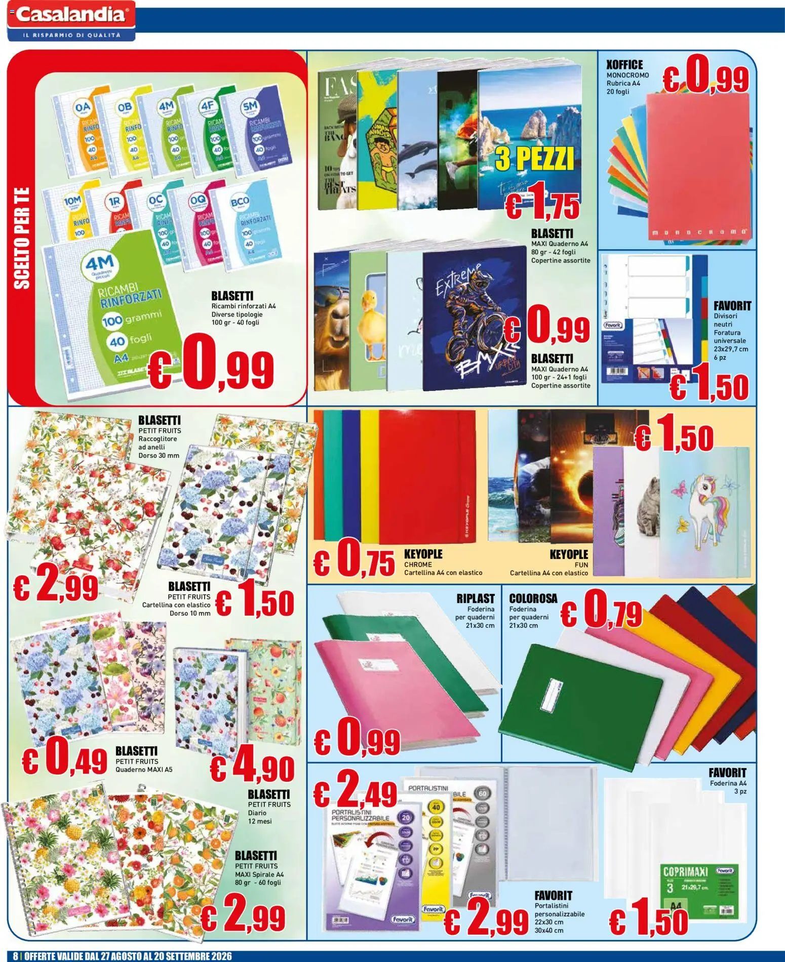 Volantino Casalandia del 27/08/2026 | Pagina: 8 | Prodotti: Tè, Quaderno