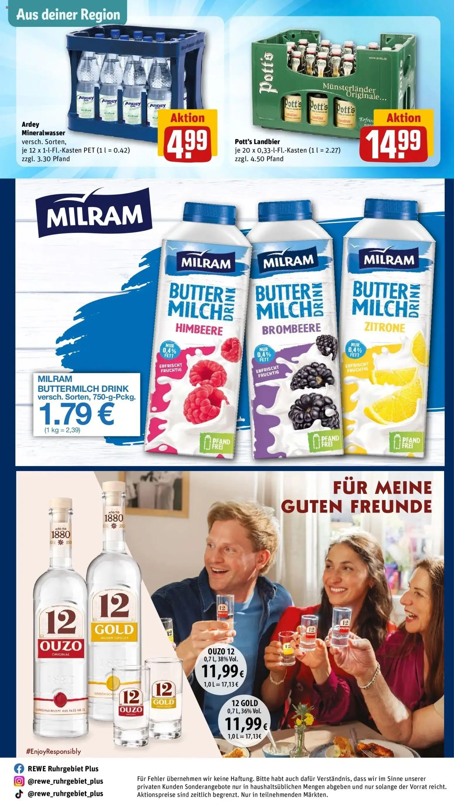 REWE Prospekt ab 28.09.2026 zum Blättern » Angebote | Seite: 39 | Produkte: Ouzo 12, Ouzo, Butter, Milram