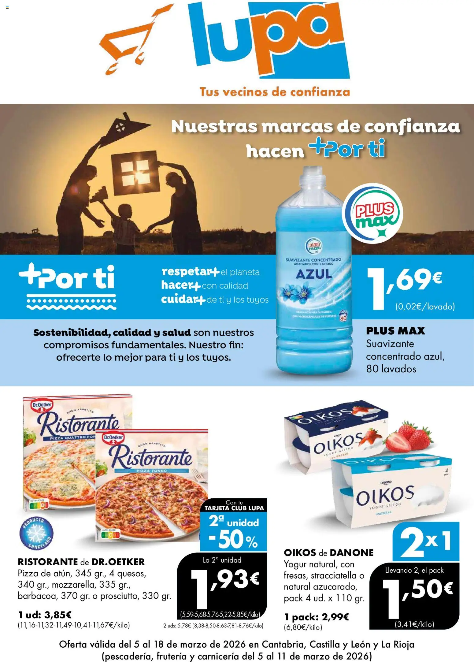 Lupa Supermercados folleto │ válido desde el 05.03.2026 | Página: 1 | Productos: Yogur, Μαγειρική εστία, Fresas, Suavizante