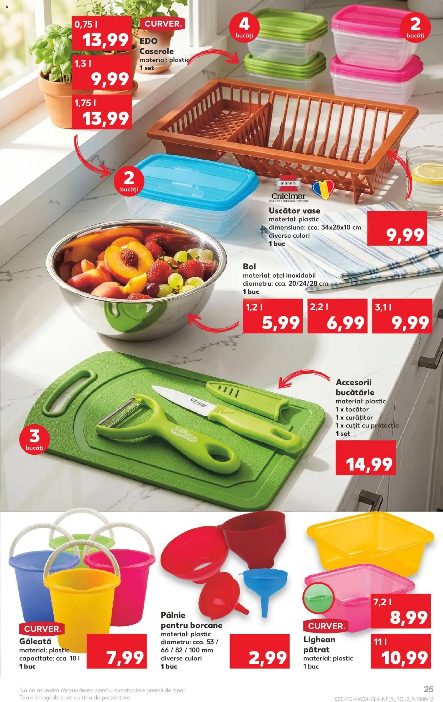 Noul catalog Kaufland – valabil de la 10.06.2026 | Pagină: 25 | Produse: Bol, Accesorii bucătărie, Bucătărie, Tocător