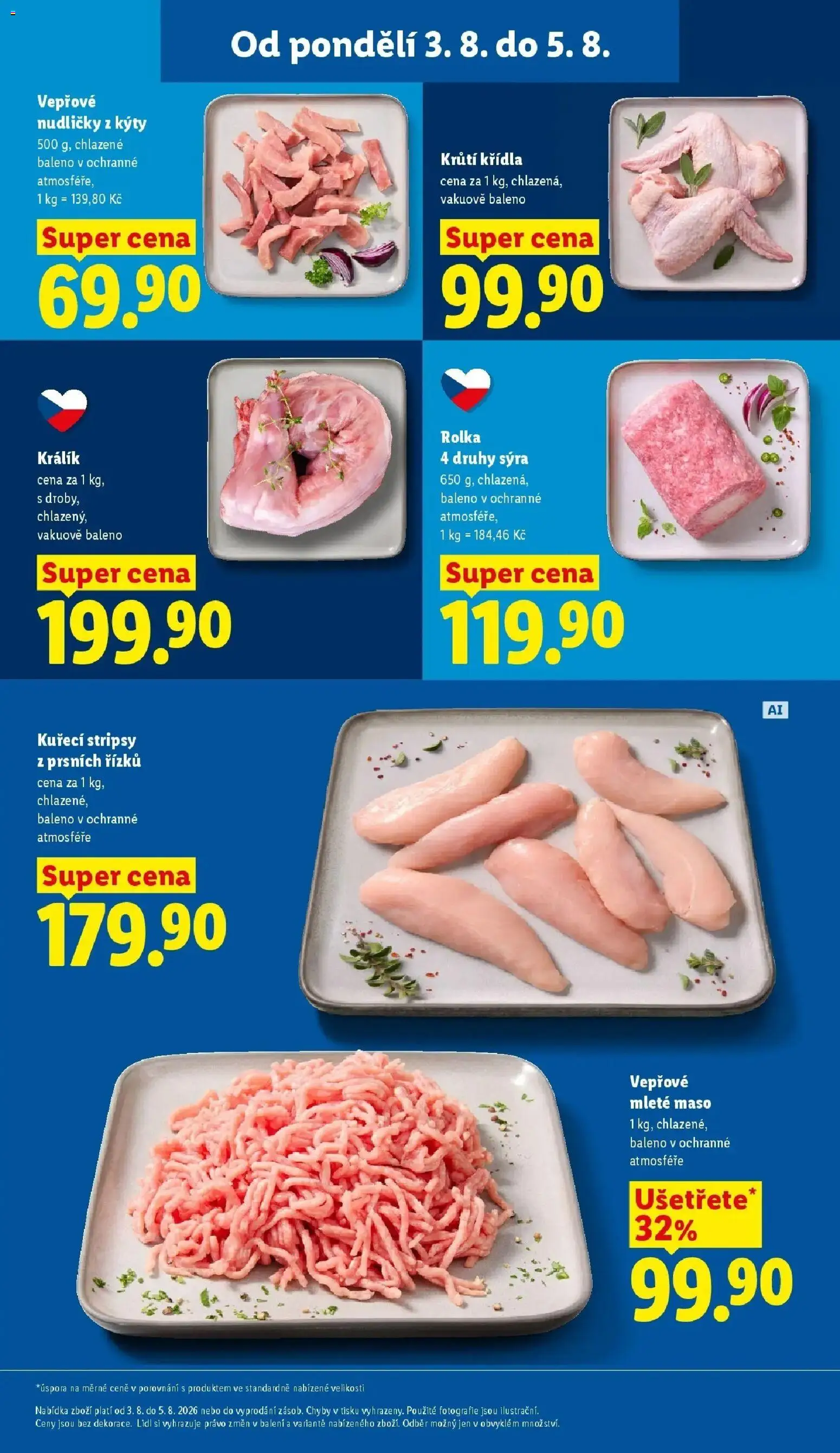 Lidl aktuální leták od 03.08.2026 | Strana: 17 | Produkty: Králík, Vepřové mleté maso, Mleté maso, Maso