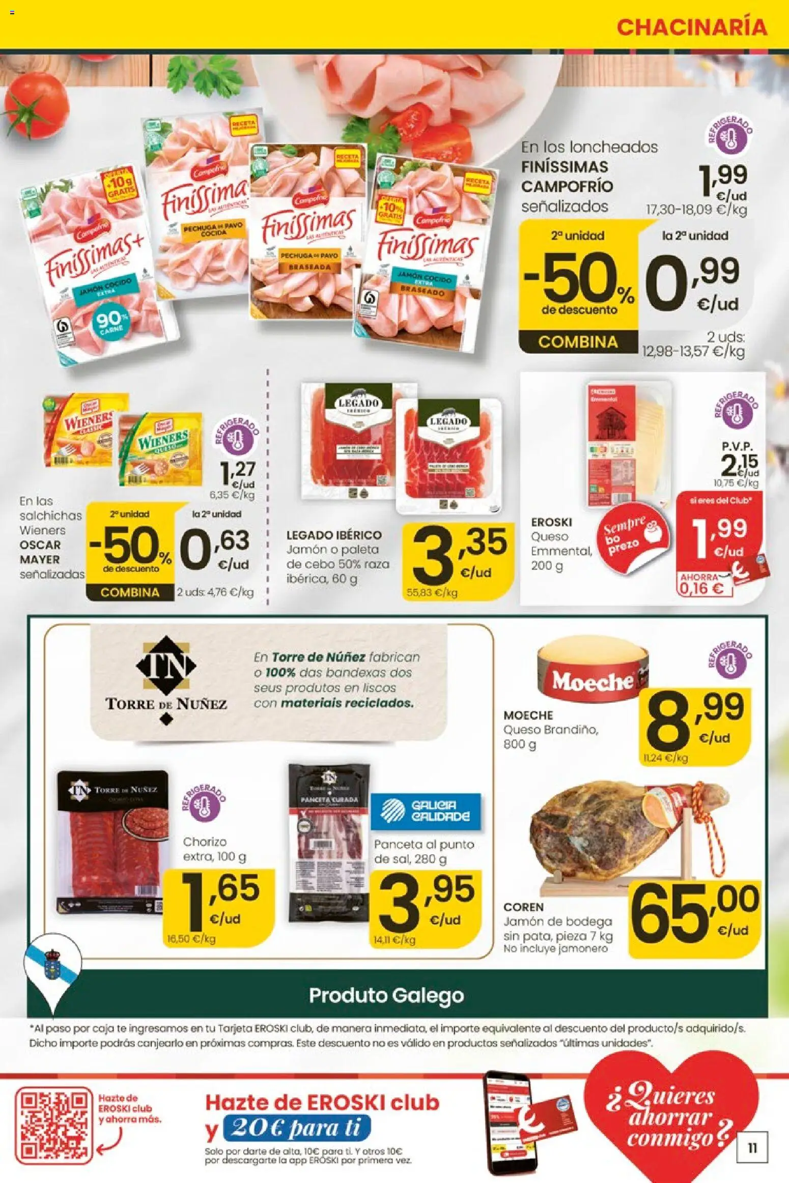 Eroski Quieres ahorrar conmigo │ válido desde el 14.05.2026 | Página: 11 | Productos: Queso, Jamón, Té, Caja