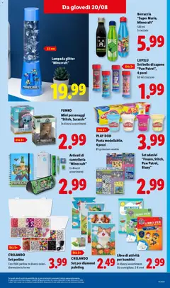 Anteprima del volantino Borraccia "Super Mario, Minecraft", 580 ml In acciaio valido a partire dal 20/08/2026 | Pagina: 29 | Prodotti: Sapone, Pasta, Borraccia, Lampada