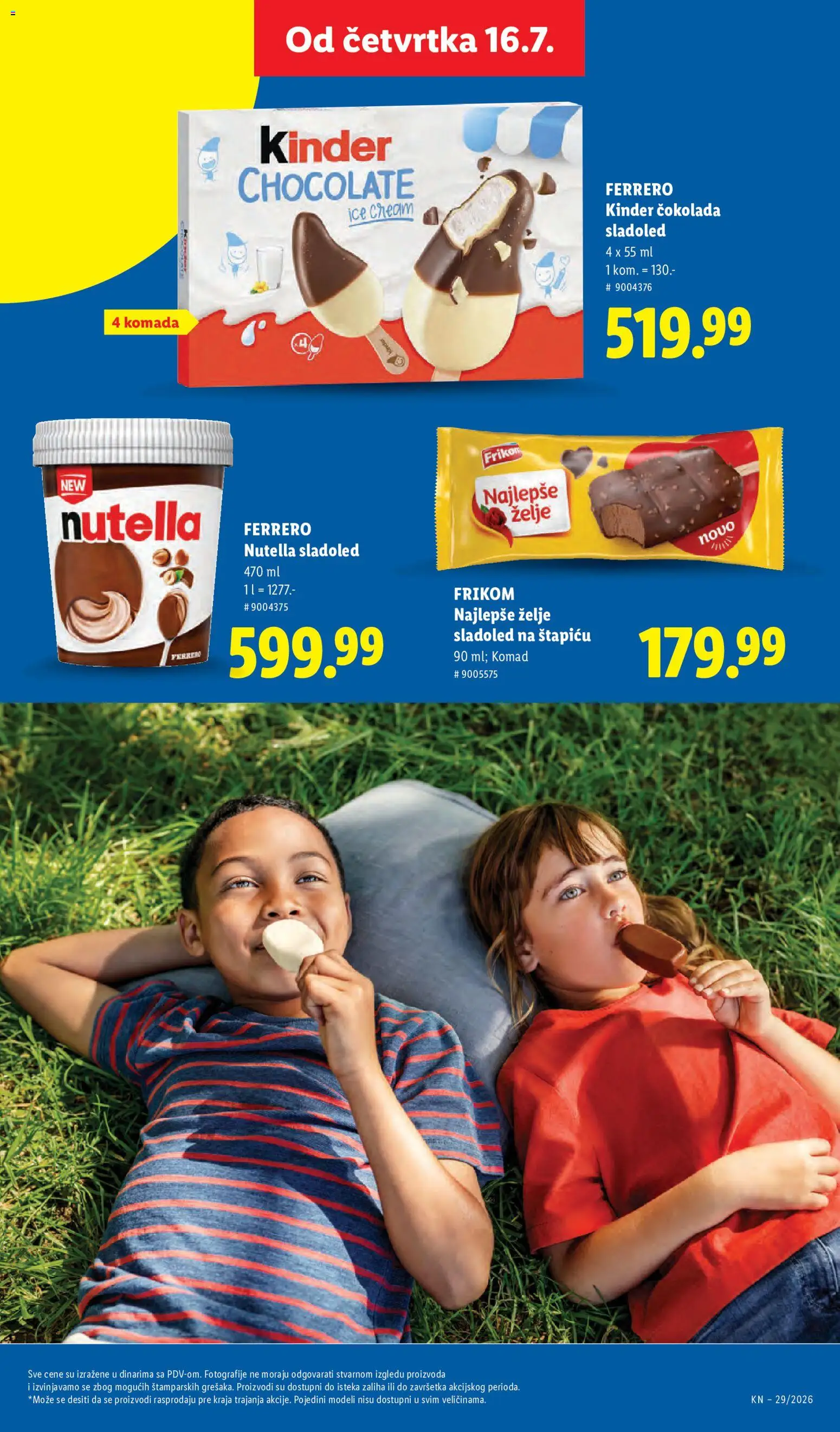 Lidl katalog - važi od 16.07.2026 | Strana: 59 | Proizvode: Sladoled na štapiću, Čokolada, Ferrero, Nutella