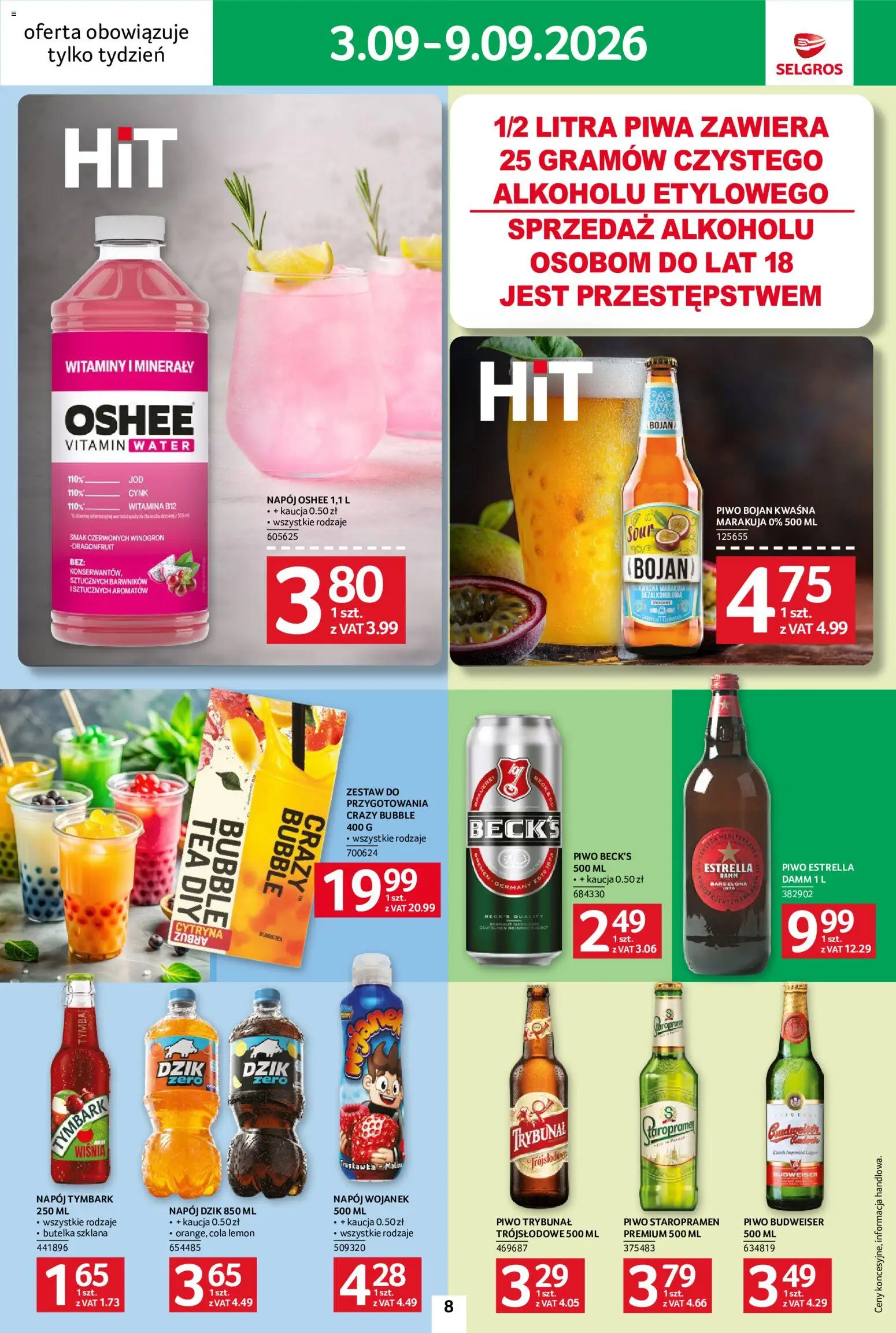 Selgros cash&carry gazetka - Jeszcze więcej super promocji od 03.09.2026 | Strona: 8 | Produkty: Arbuz, Estrella piwo, Marakuja, Piwo Staropramen