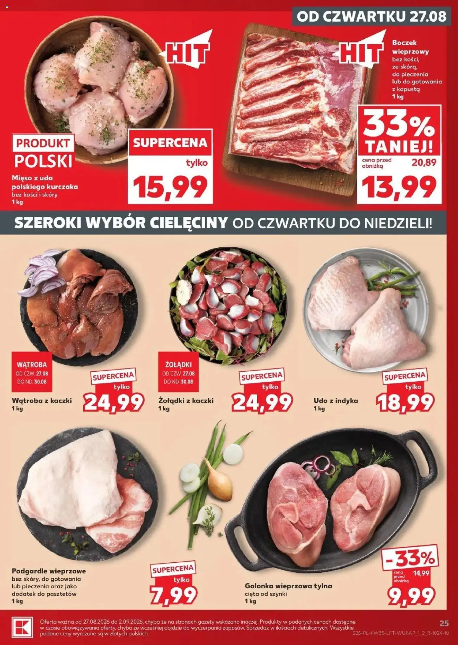 Kaufland gazetka od 27.08.2026 - od jutra PDF | Strona: 25 | Produkty: Golonka, Kapusta, Golonka wieprzowa, Boczek
