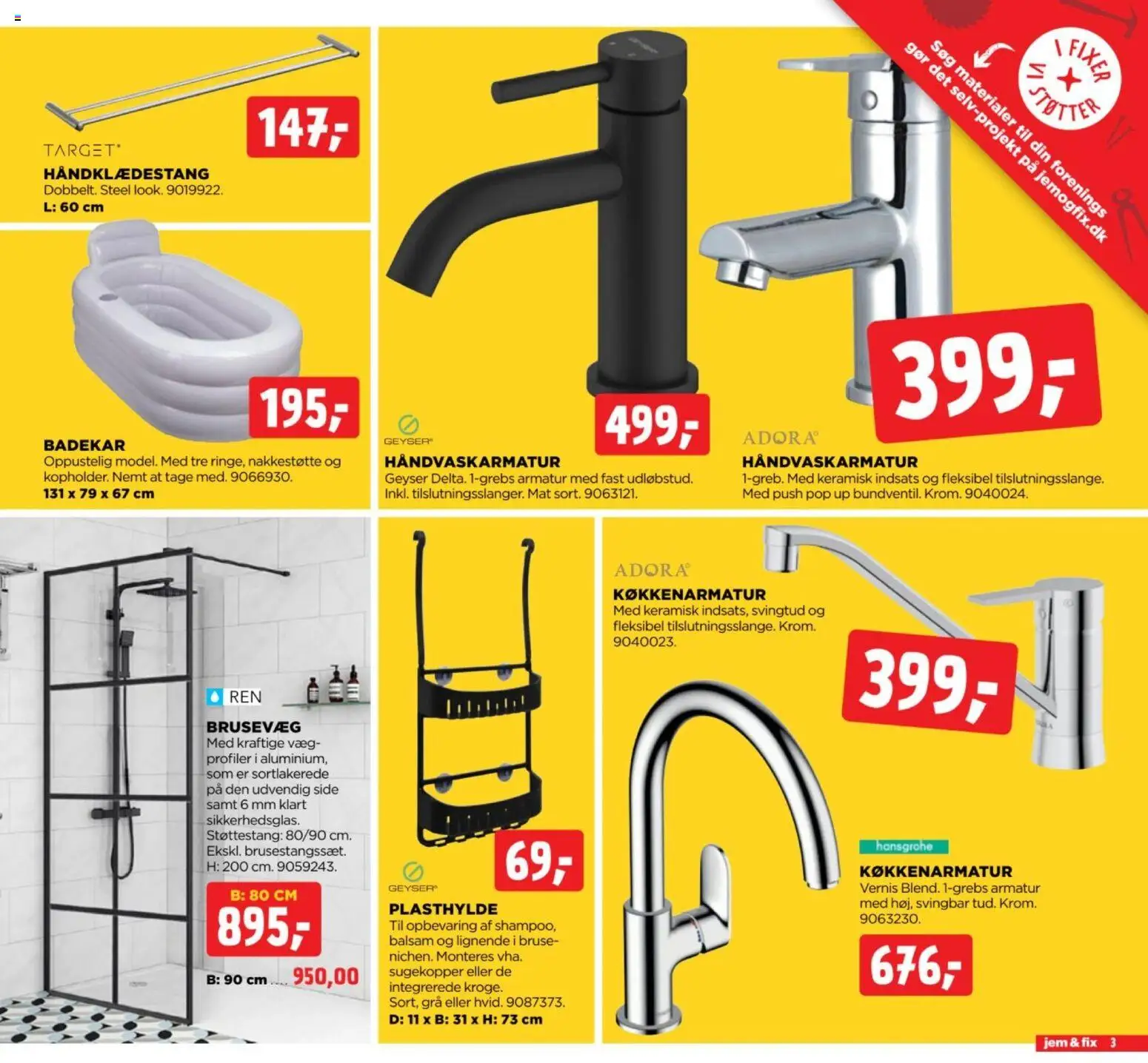 Jem & fix tilbudsavis – gyldig fra 18/10/2026 | Side: 3 | Produkter: Balsam, Badekar, Søm