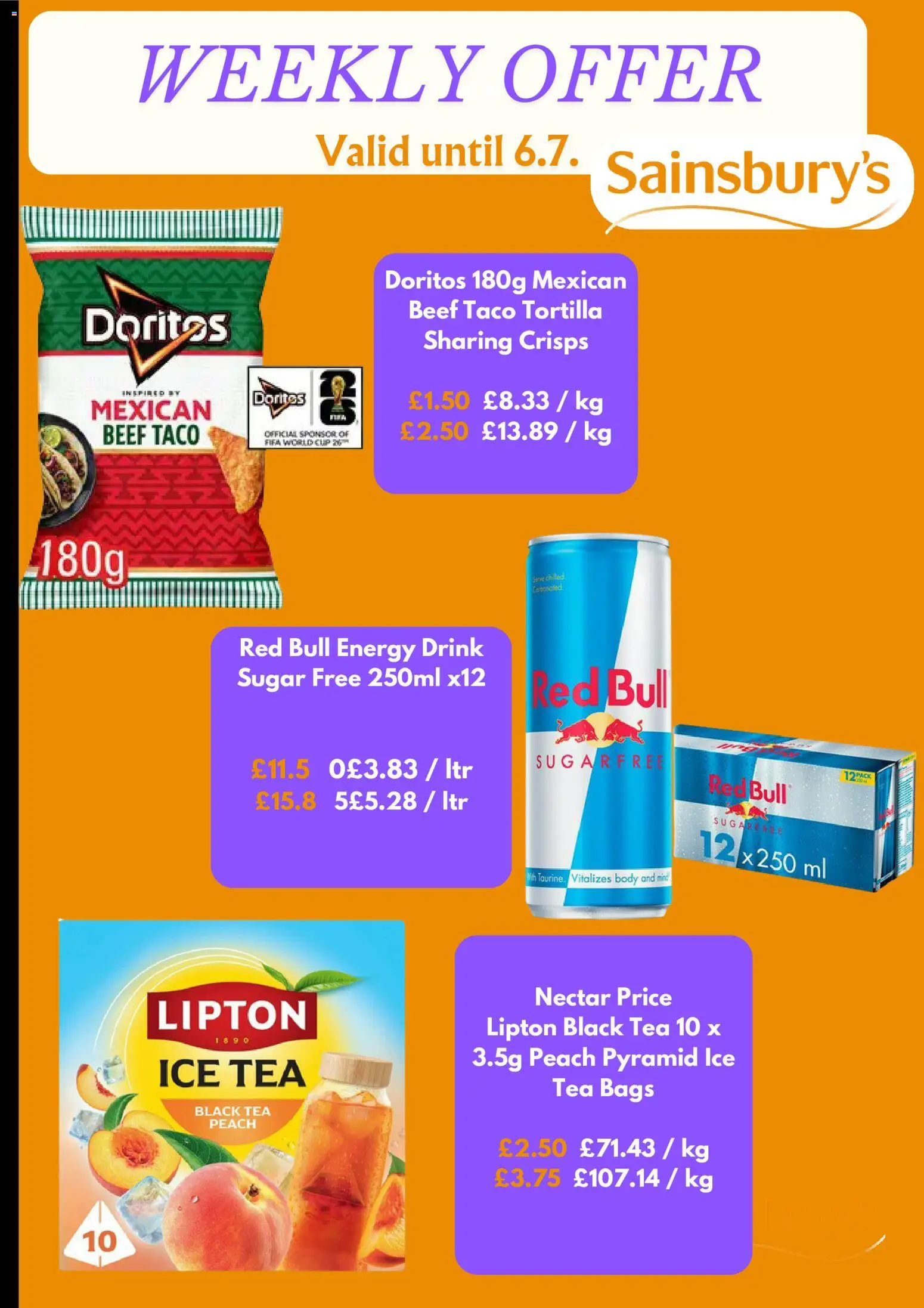 {H1} | Page: 2 | Products: Tortilla, Tea, Papier carton, Energy drink