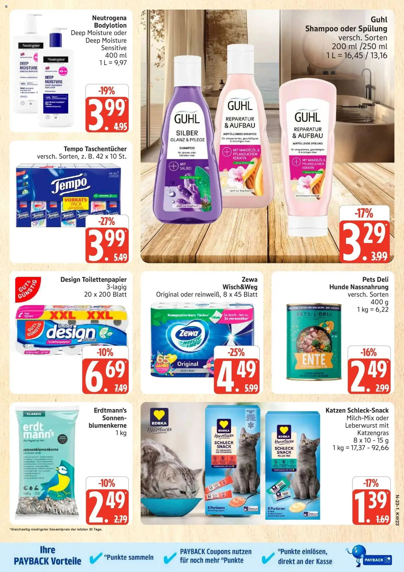 Edeka prospekt Rostock – gültig ab 01.06.2026 | Seite: 23 | Produkte: Shampoo, Spülung, Ente, Toilettenpapier