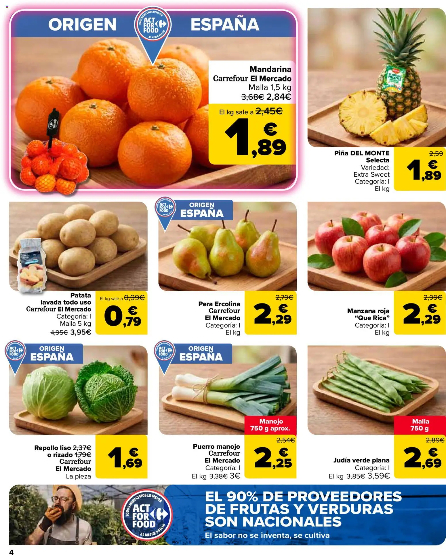 Carrefour Market folleto │ válido desde el 27/10/2026 | Página: 4 | Productos: Verduras, Repollo, Piña, Manzana