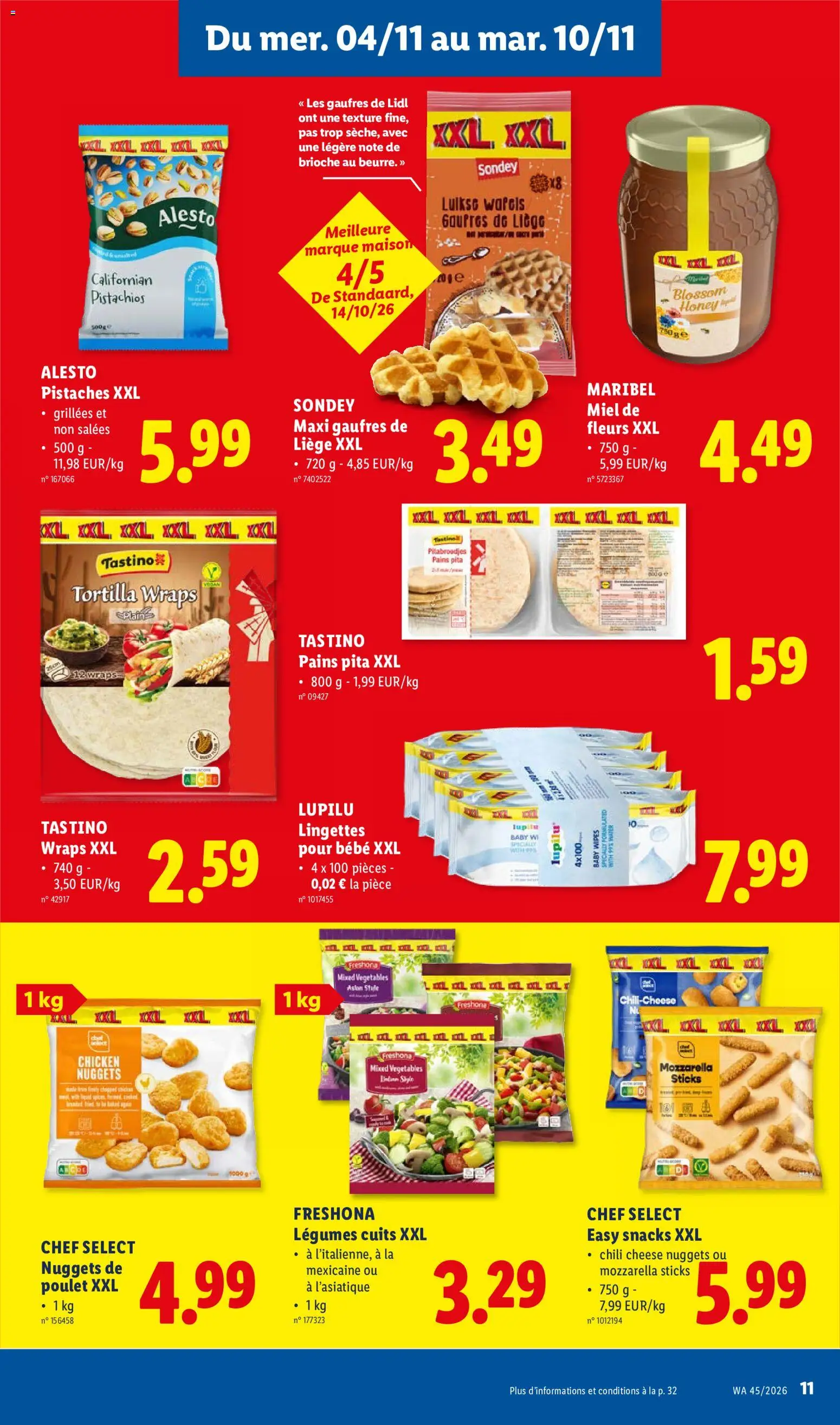 {H1} | Pagina: 11 | Producten: Tortilla, Chicken Nuggets, Snacks, Pot
