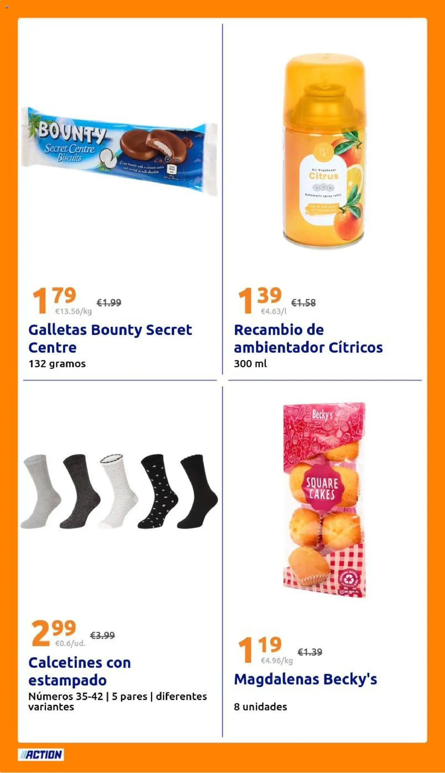 Action folleto │ válido desde el 28/10/2026 | Página: 22 | Productos: Cítricos, Magdalenas, Calcetines, Ambientador