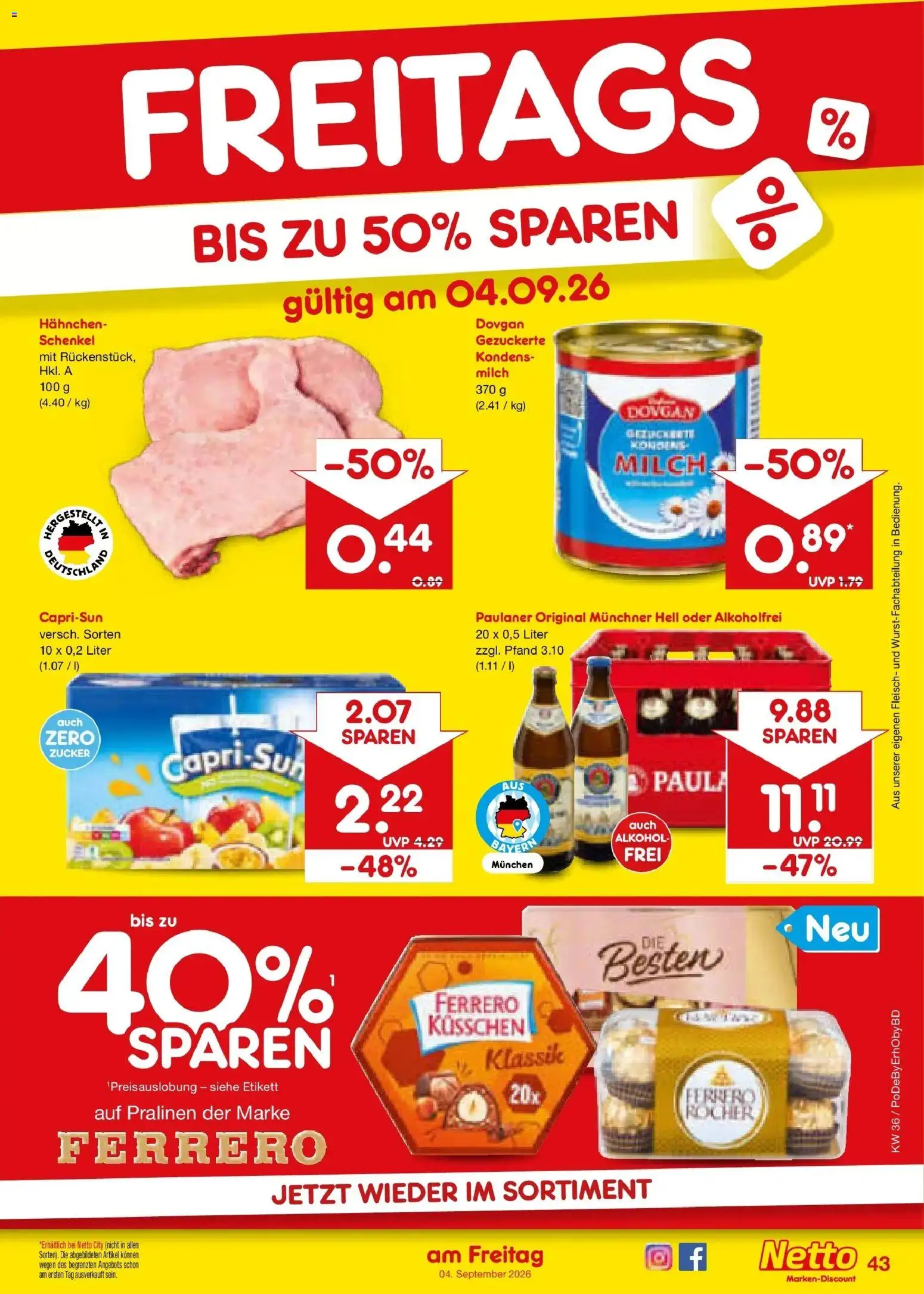Netto Marken-Discount Prospekt Selb (ab 31.08.2026) » Angebote | Seite: 55 | Produkte: Capri sun, Zucker, Fleisch, Paulaner