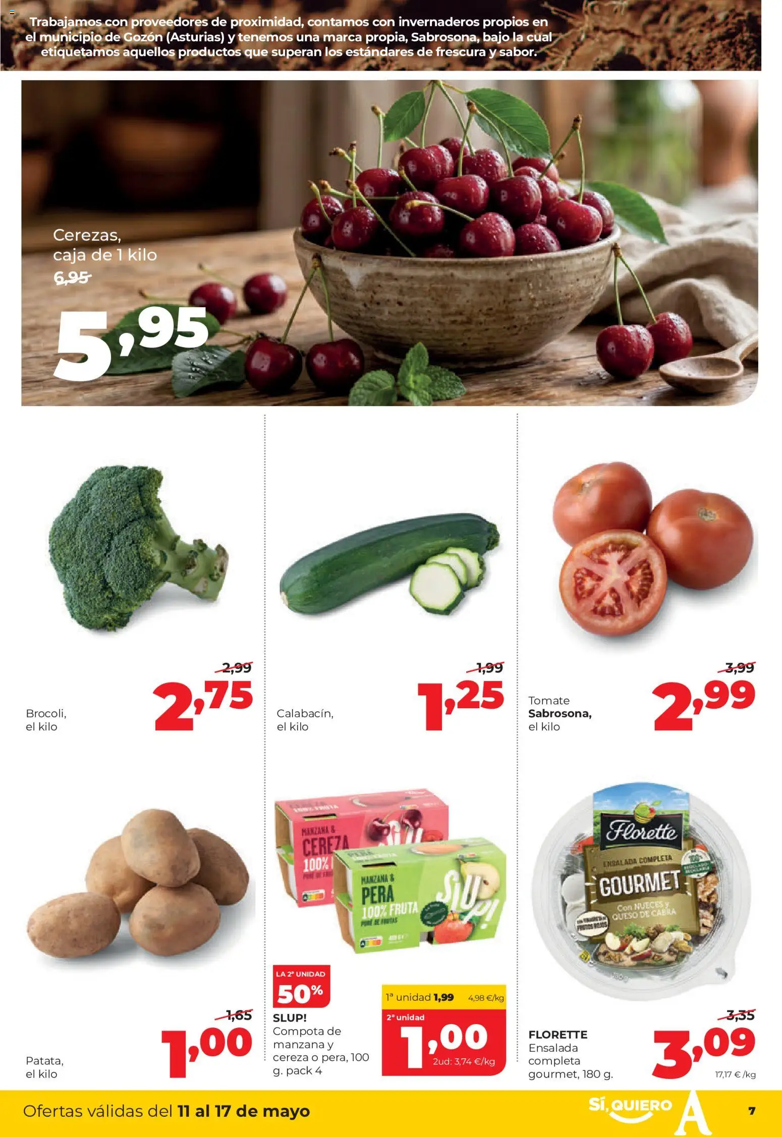 Alimerka folleto Asturias │ válido desde el 11.05.2026 | Página: 7 | Productos: Queso, Manzana, Ensalada, Caja