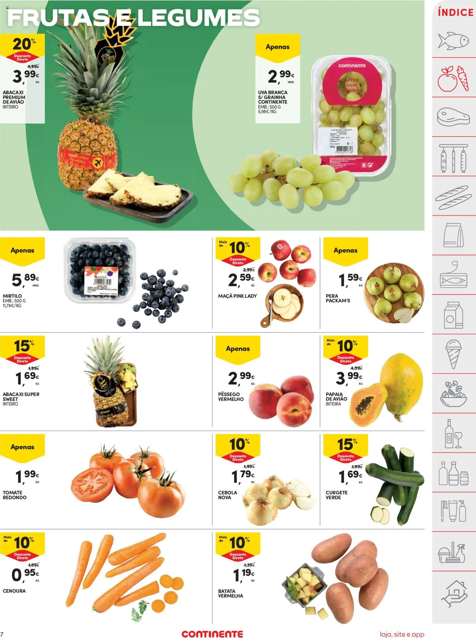 Continente folheto │ válido de 26.05.2026 | Página: 7 | Produtos: Cebola, Tomate, Cenoura, Uvas
